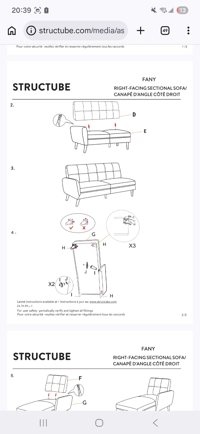 Grey Sectional Sofa - Structube FANY - photo 5