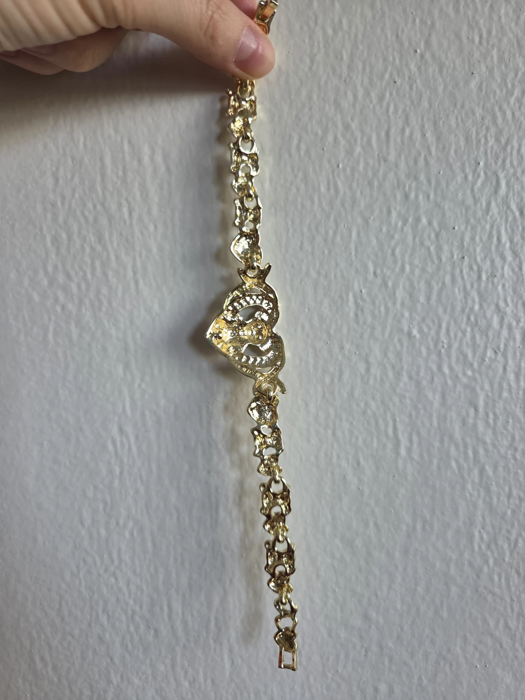 Gold Tone Teddy Bear Heart Necklace and Bracelet Set - photo 5