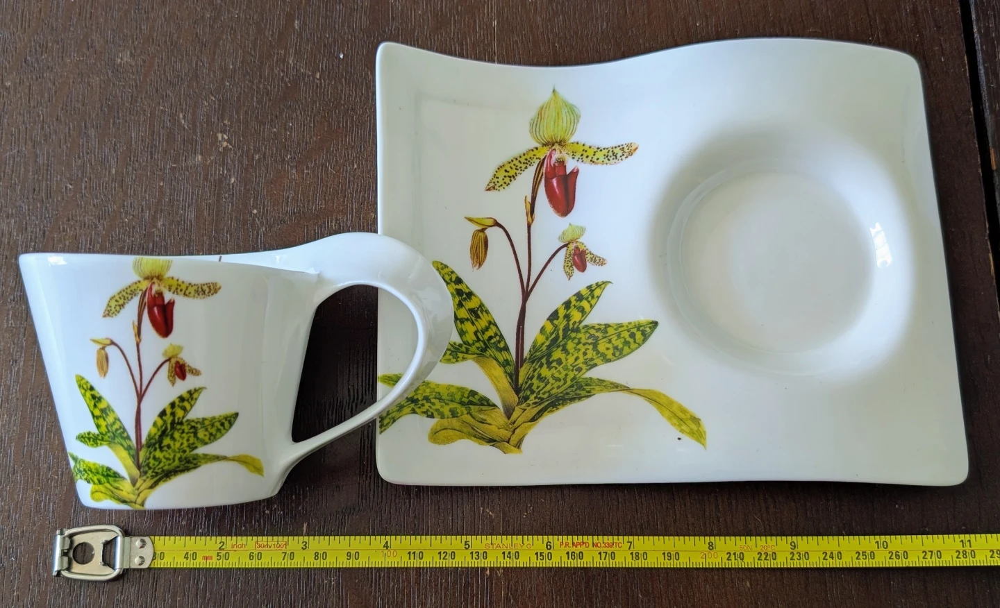 Royal Elfreda Fine Porcelain Cup & Saucer Set with Orchids - photo 2