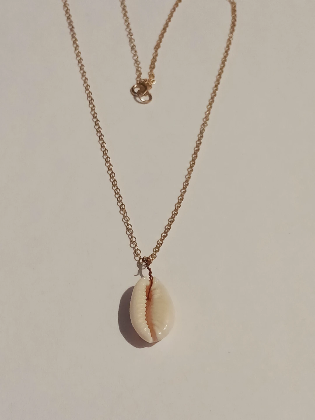 14K Gold Filled  Stamped Cowrie Shell Pendant Necklace - photo 4