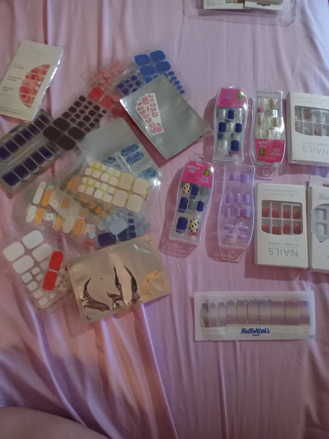 Assorted Press-On Nails and Nail Art Stickers