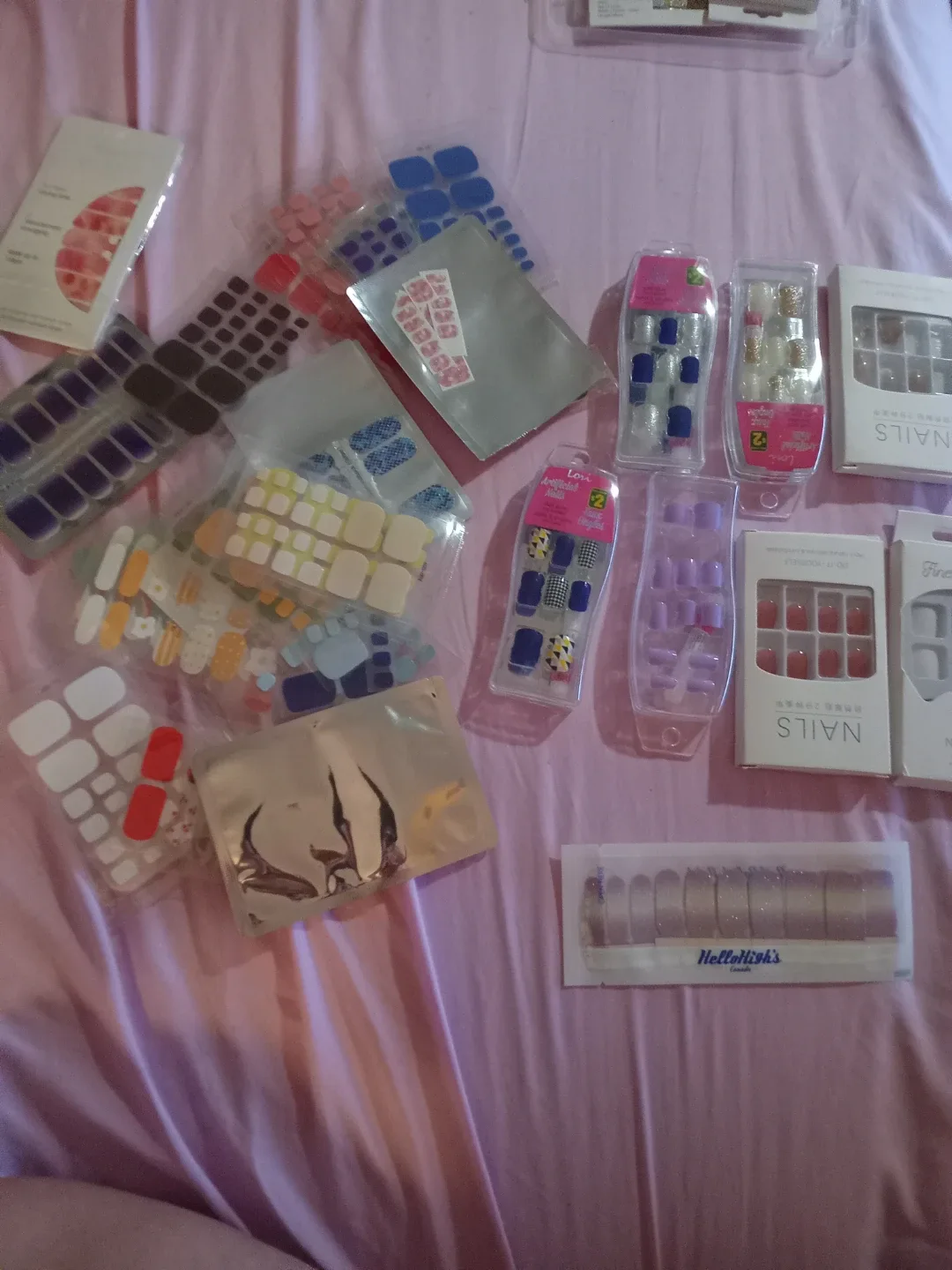 Assorted Press-On Nails and Nail Art Stickers