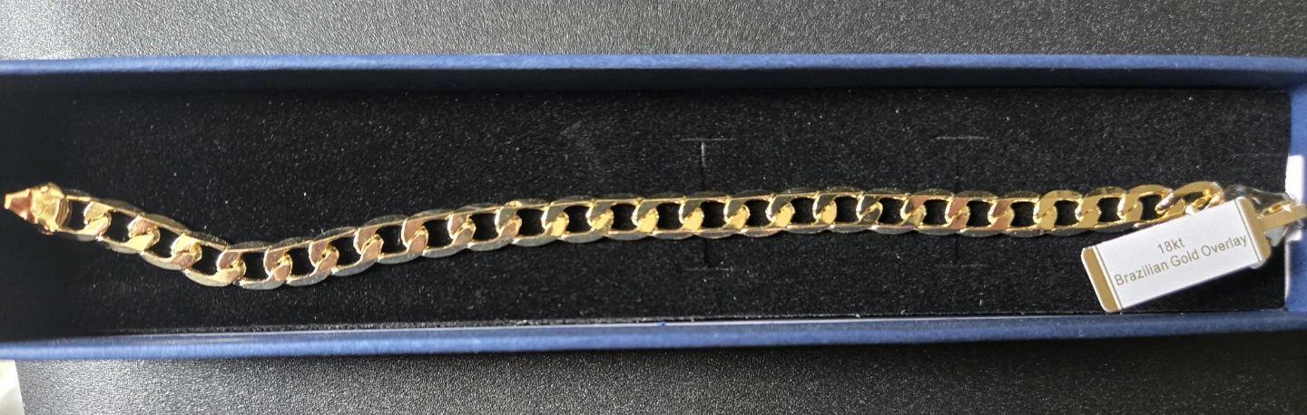 18kt Brazilian Gold Overlay Cuban Link Bracelet