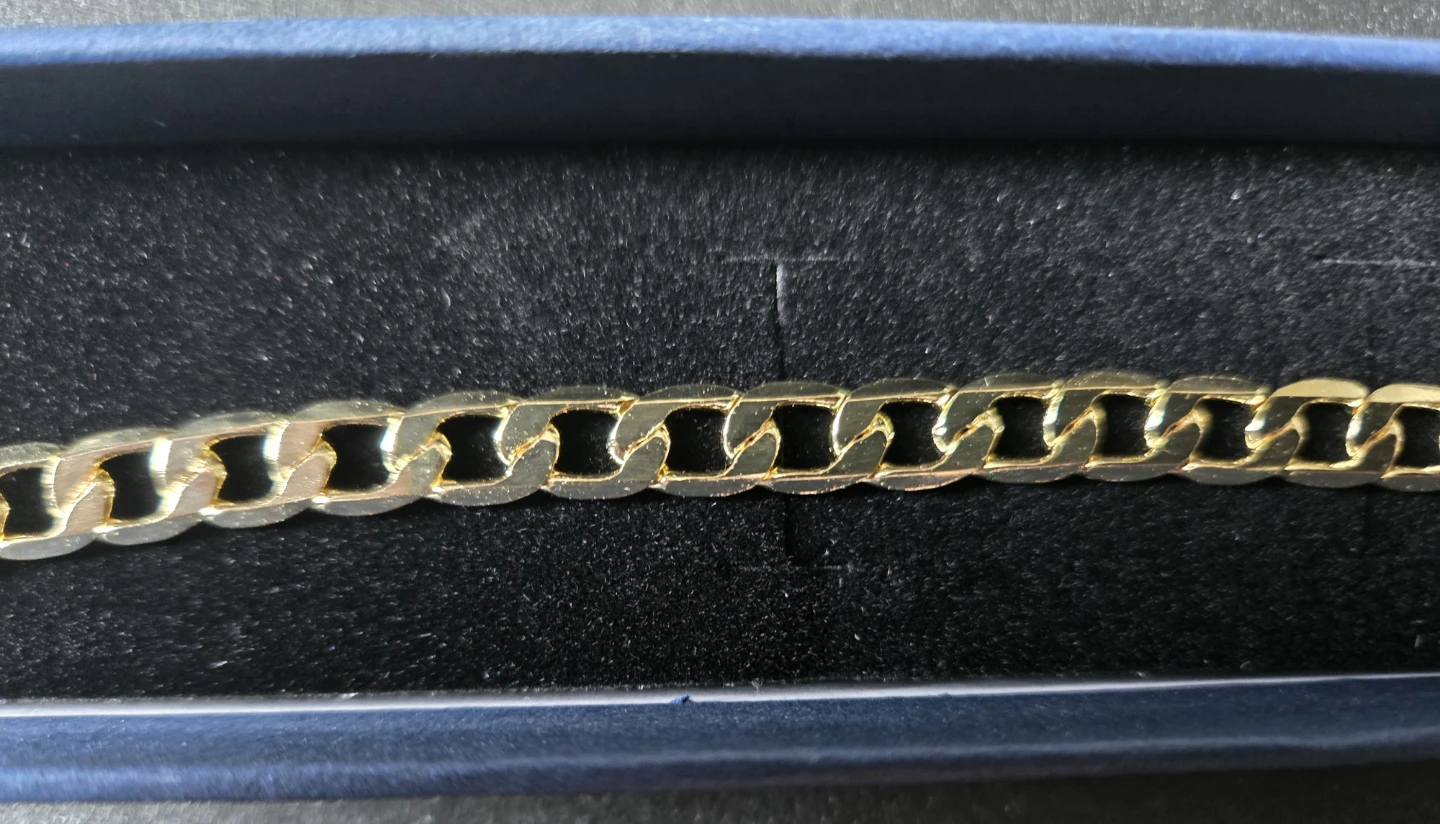 18kt Brazilian Gold Overlay Cuban Link Bracelet - photo 2