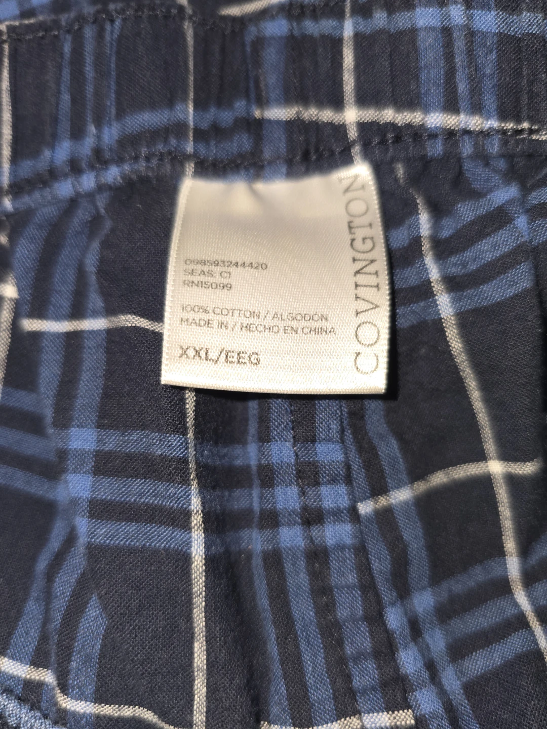 XXL - Covington Blue Plaid Drawstring Lounge Pants (PRE-LOVED) - photo 3