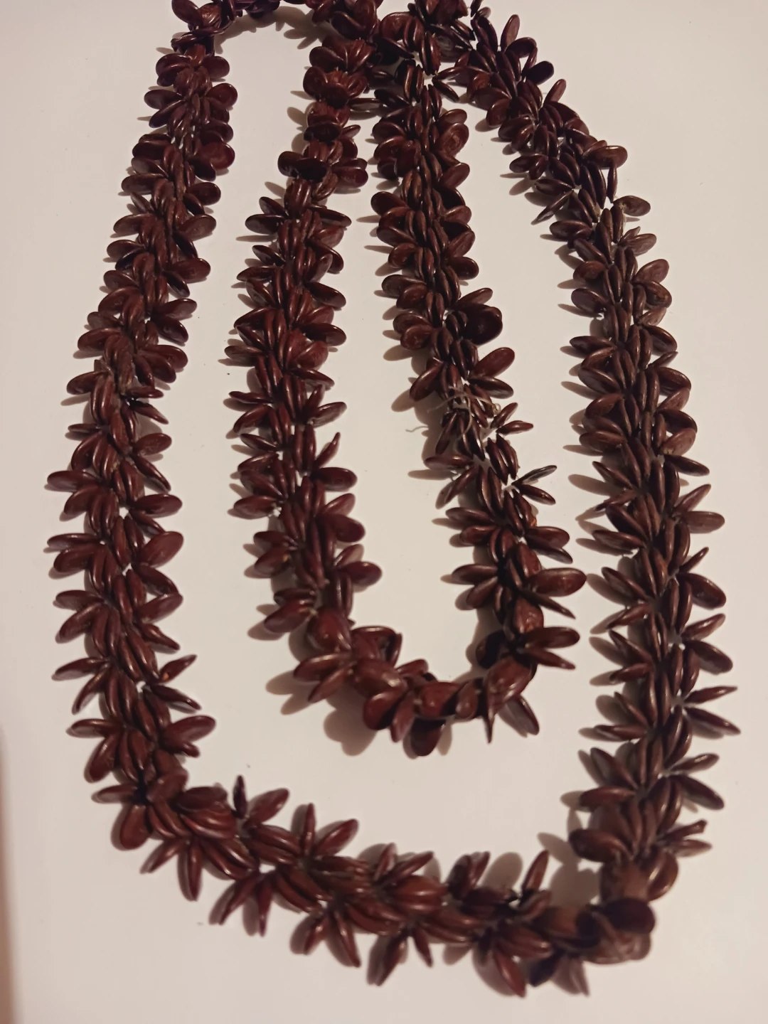 1960s Boho Hawaiian Koa Appleseed Necklace - photo 2