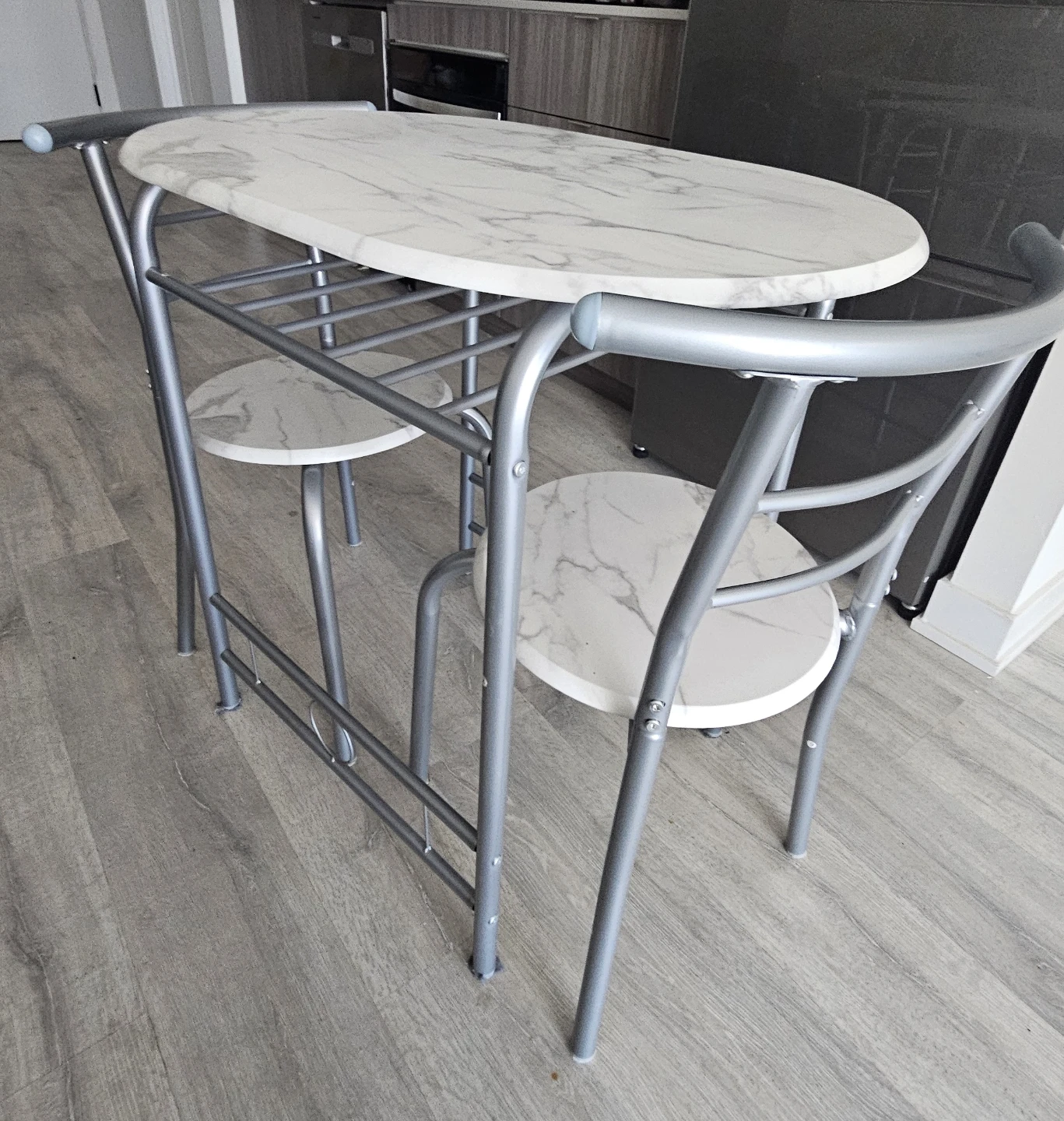 3-Piece Dining White Table Set with 2 Chairs - photo 4
