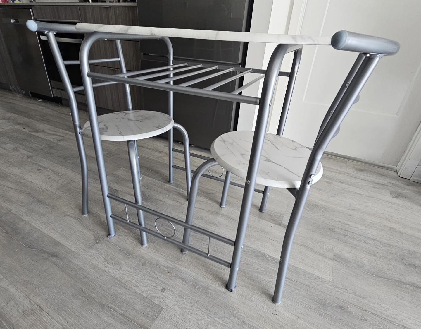 3-Piece Dining White Table Set with 2 Chairs - photo 5