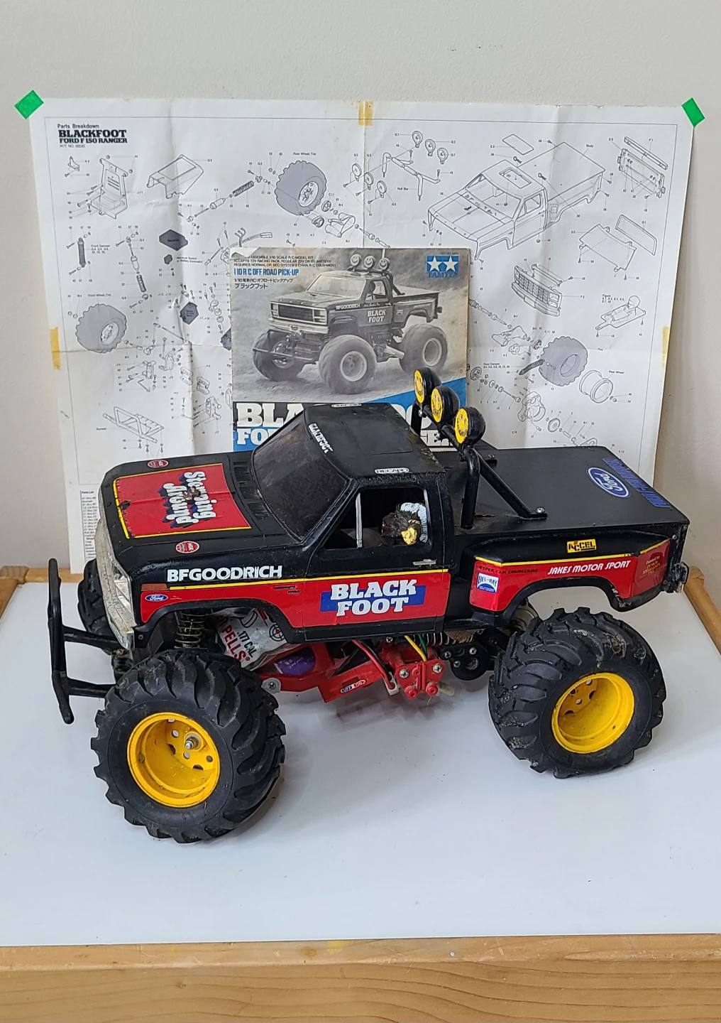 Vintage Tamiya Blackfoot R/C Truck 1980s Great Condition