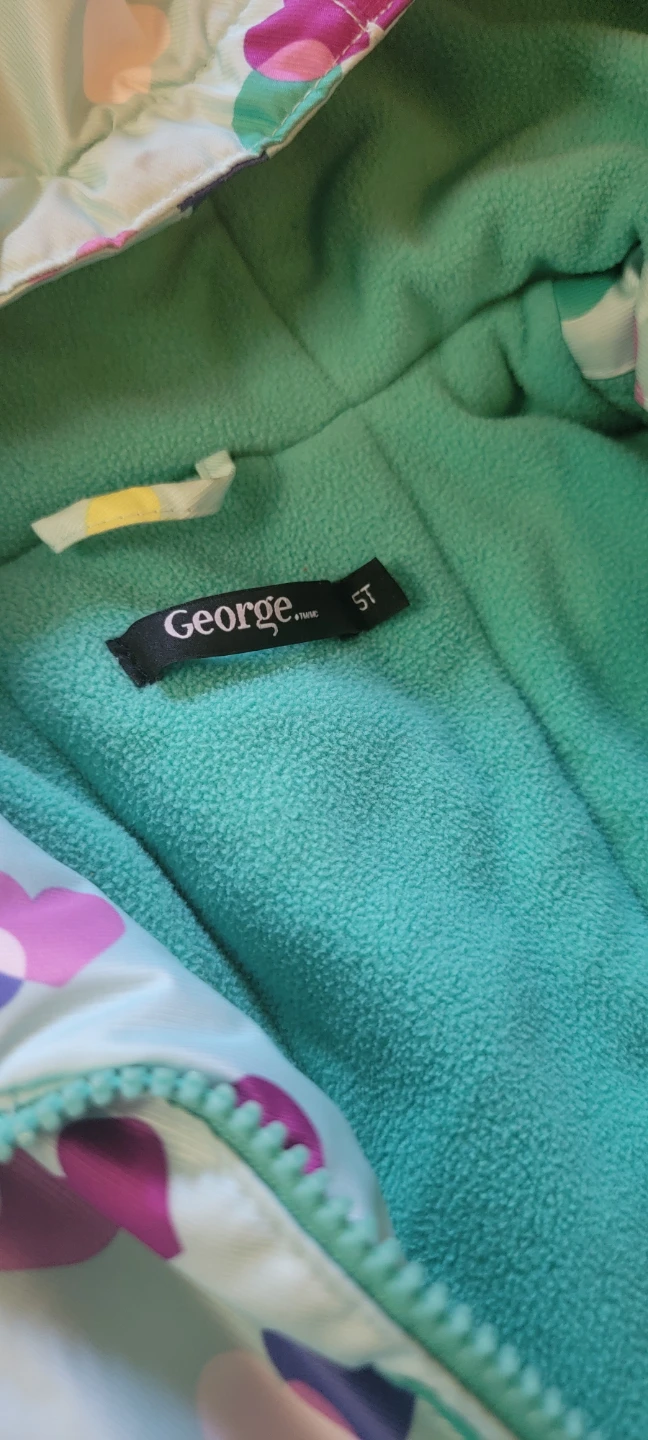 George Kids Heart Print Winter Jacket Size 5T - photo 2