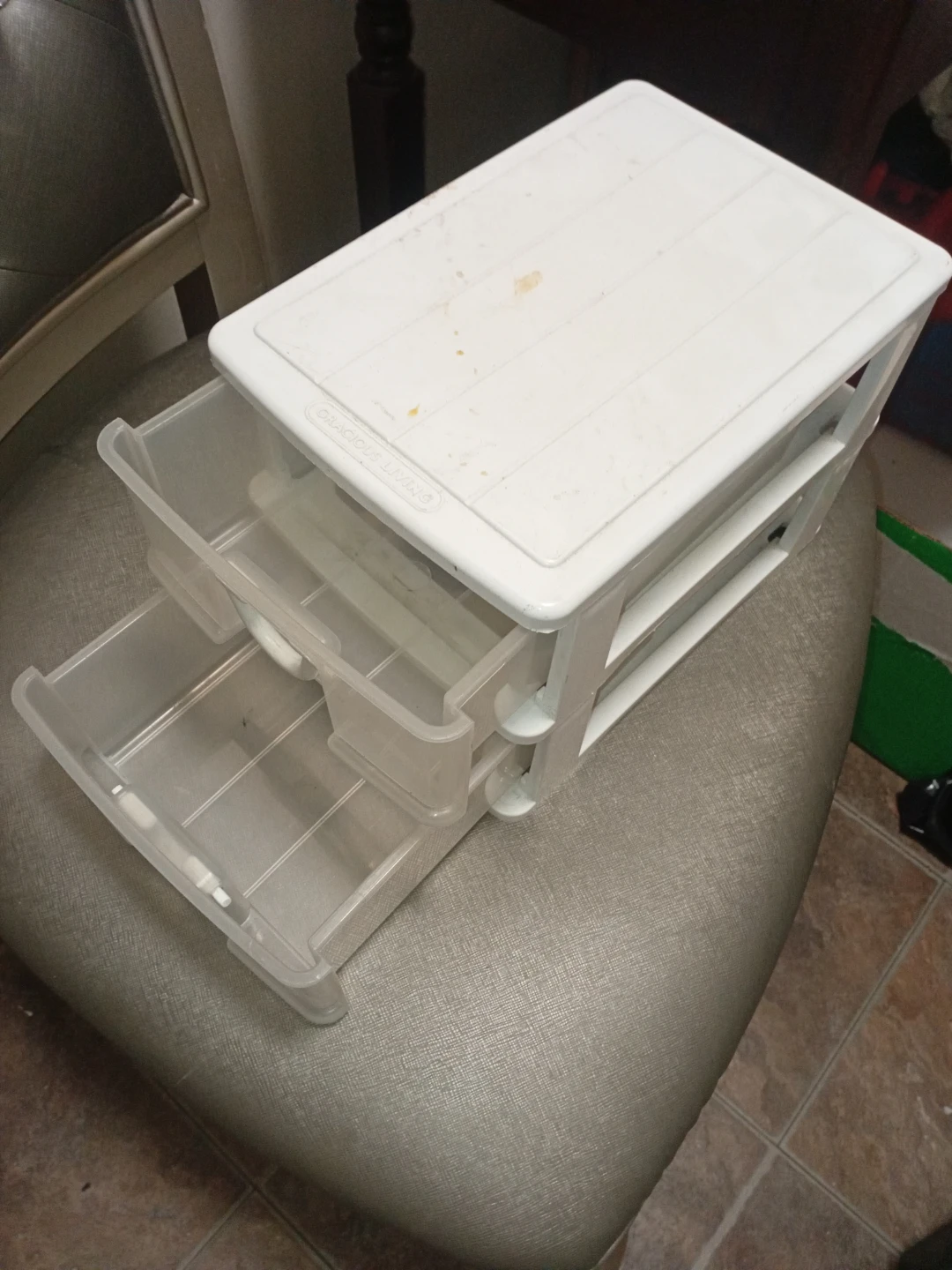 White Plastic 3-Drawer Organizer