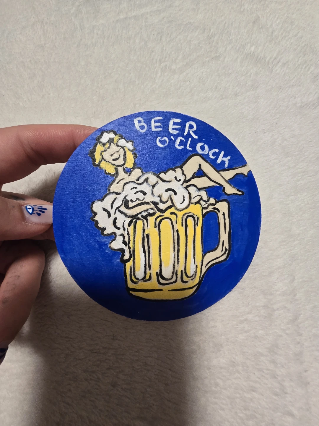 Hand-Painted Wooden Coasters (Set of 2)
