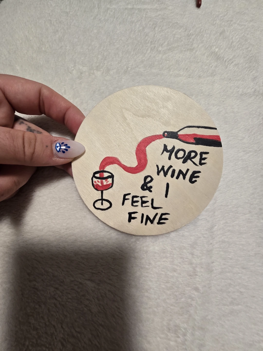Hand-Painted Wooden Coasters (Set of 2) - photo 2