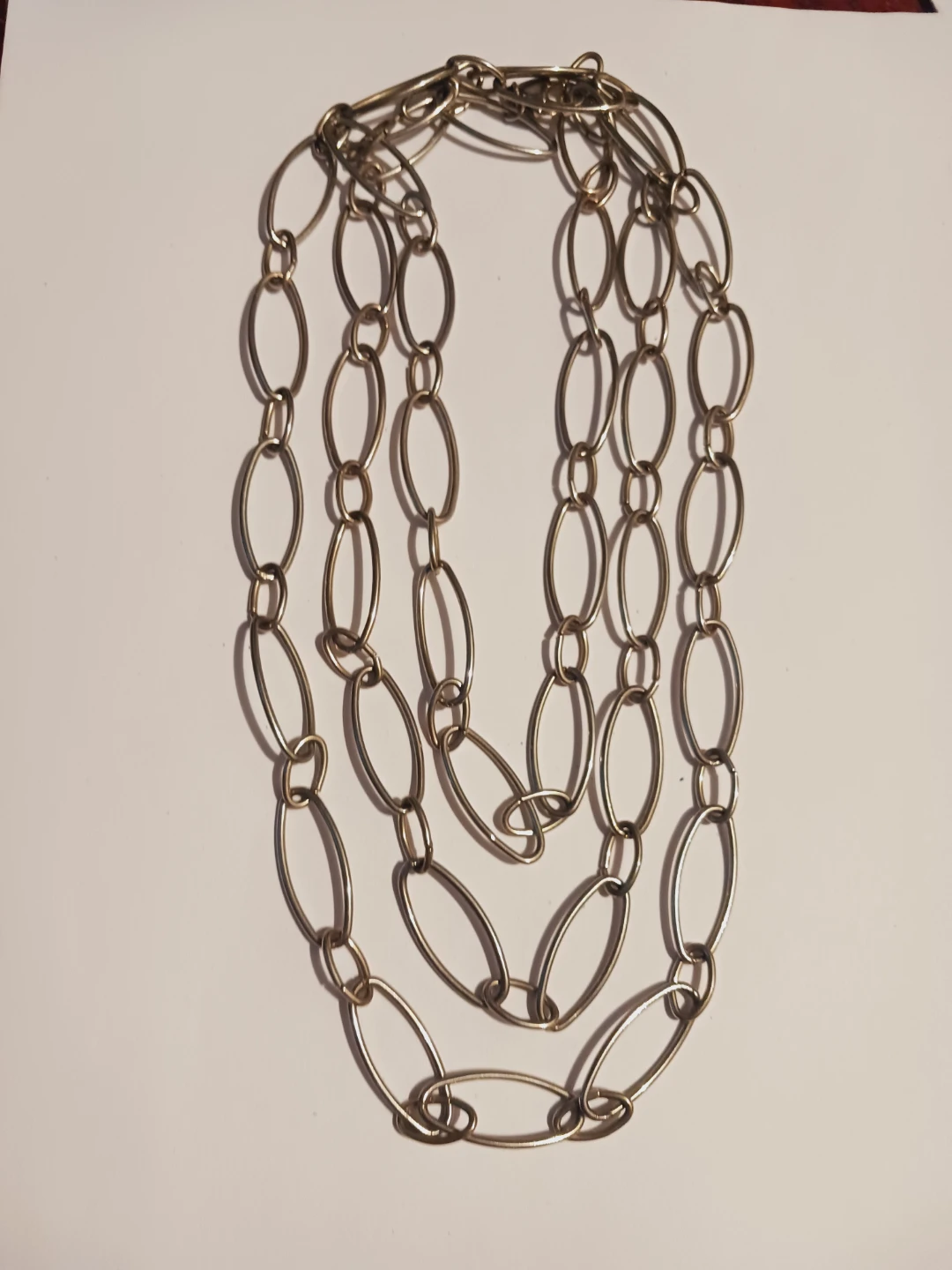 Ralph Lauren Signed Silver Tone Links Long Necklace - photo 4