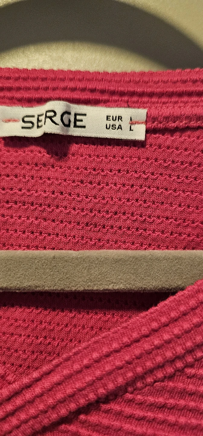 SERGE Pink Textured Short Sleeve Top - Size L - photo 2