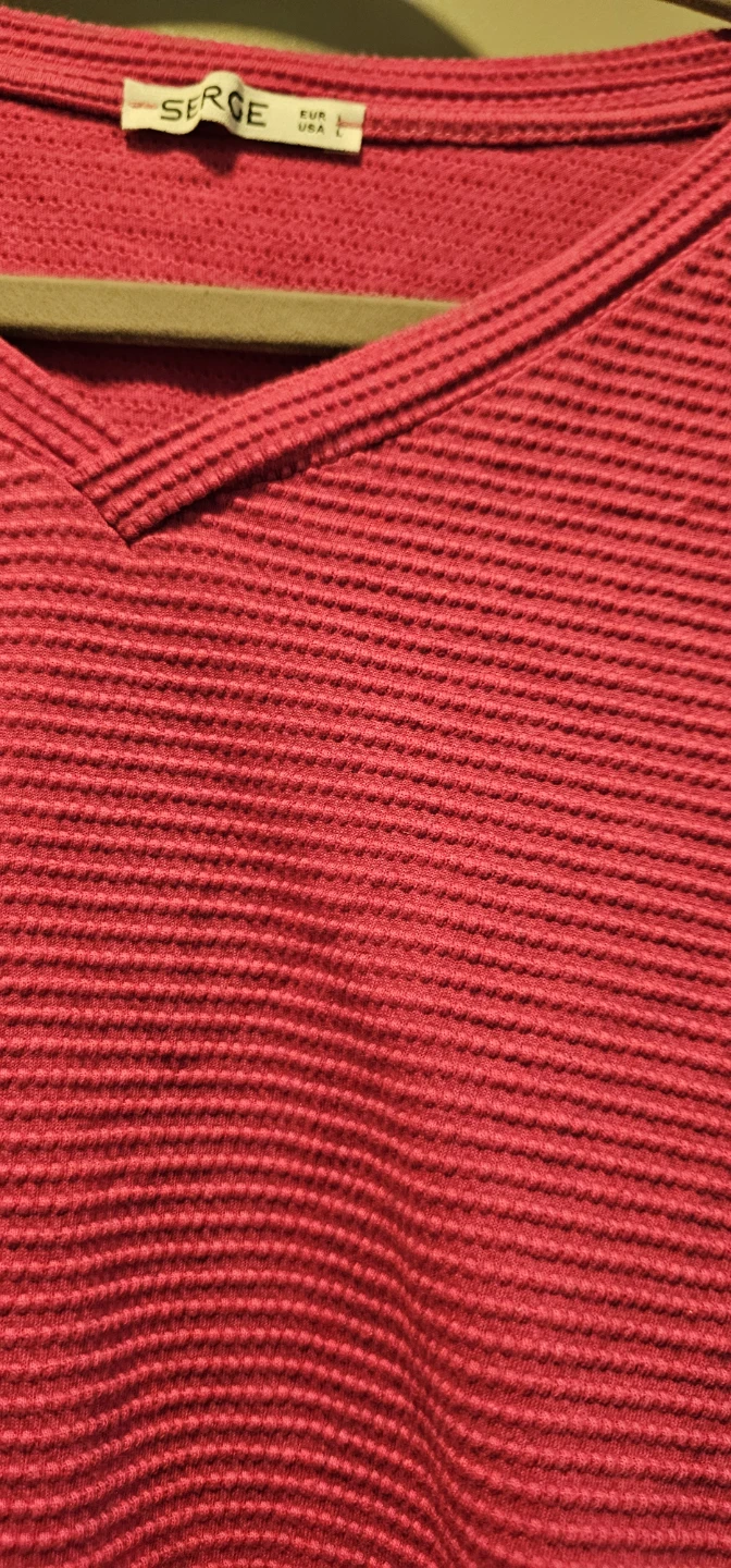 SERGE Pink Textured Short Sleeve Top - Size L - photo 3