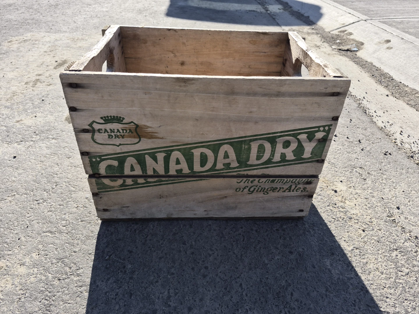 Vintage 1970 Canada Dry Wooden Crate