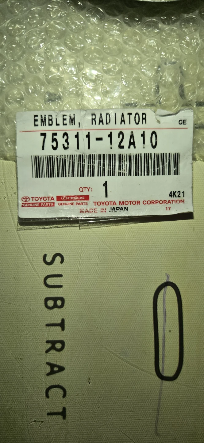 OEM Toyota Radiator Emblem 75311-12A10 - photo 3
