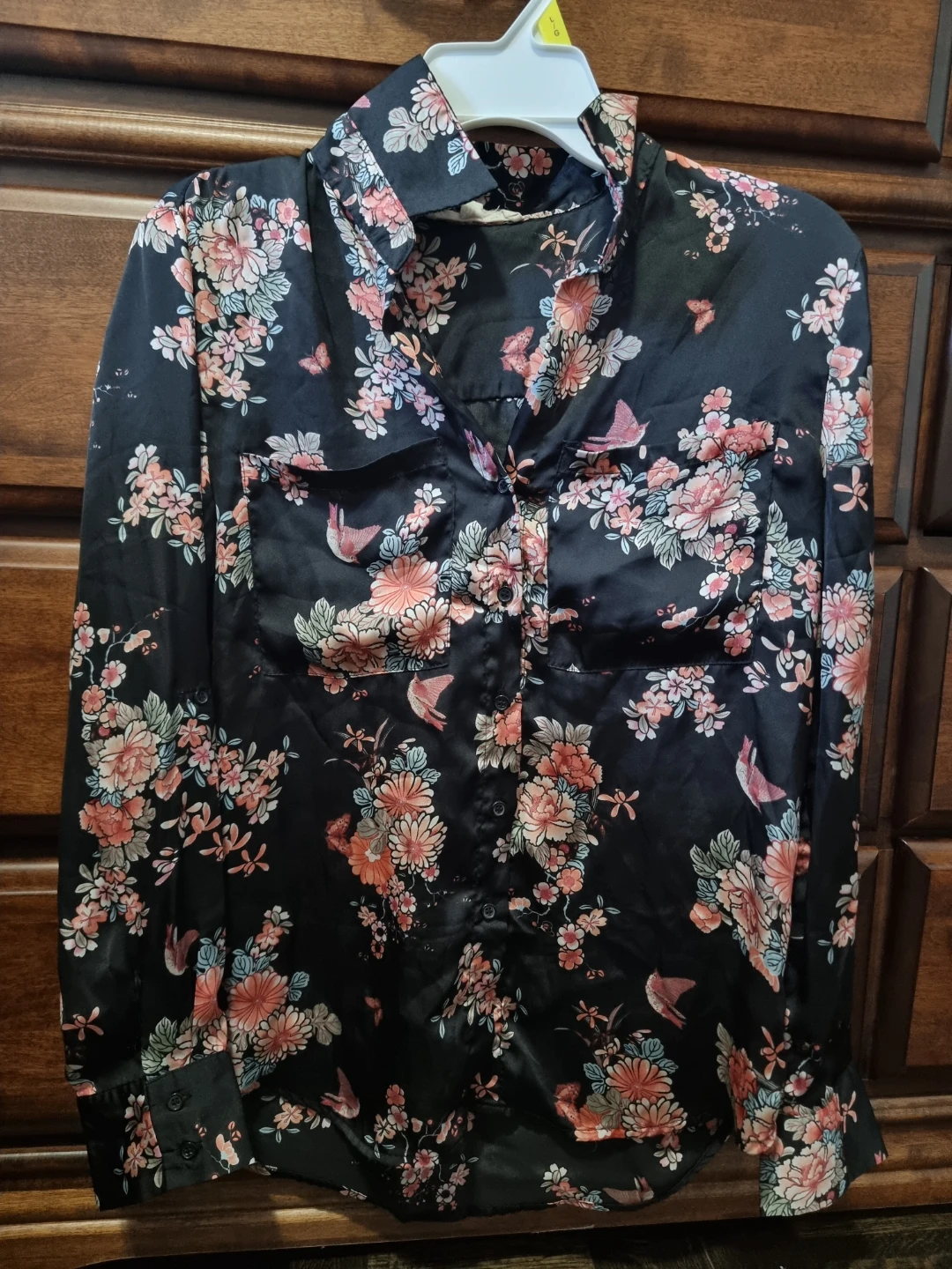 Women's Floral Print Button-Up Shirt
