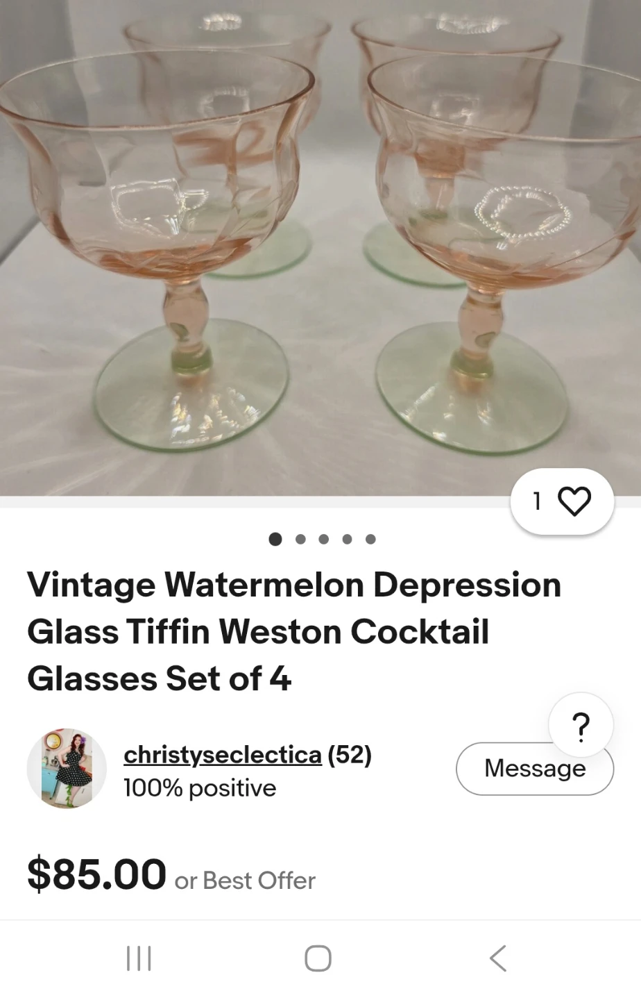 VINTAGE MARTINI GLASS - photo 3