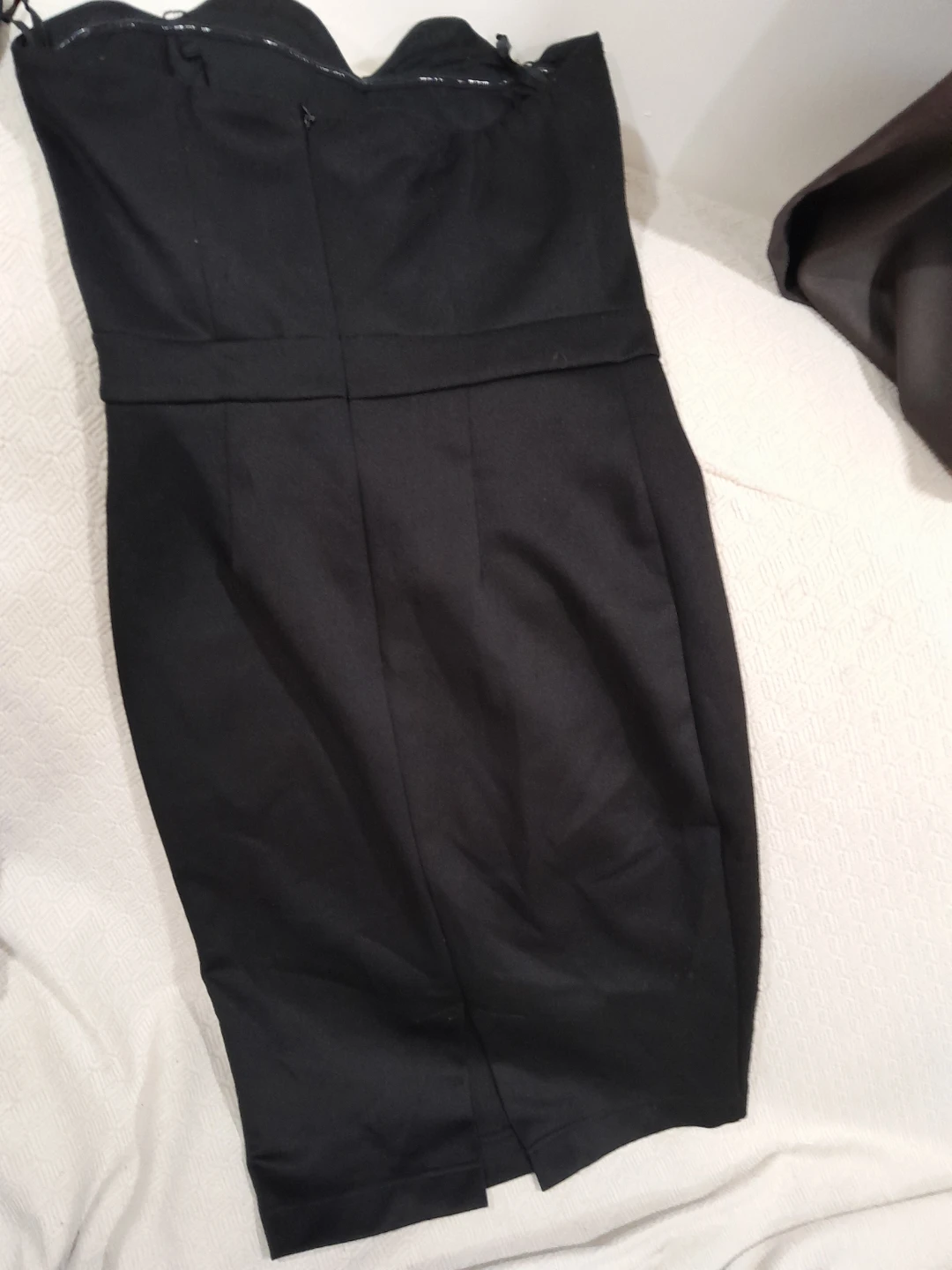 Black Strapless Dress with Gold Embellishment - photo 2