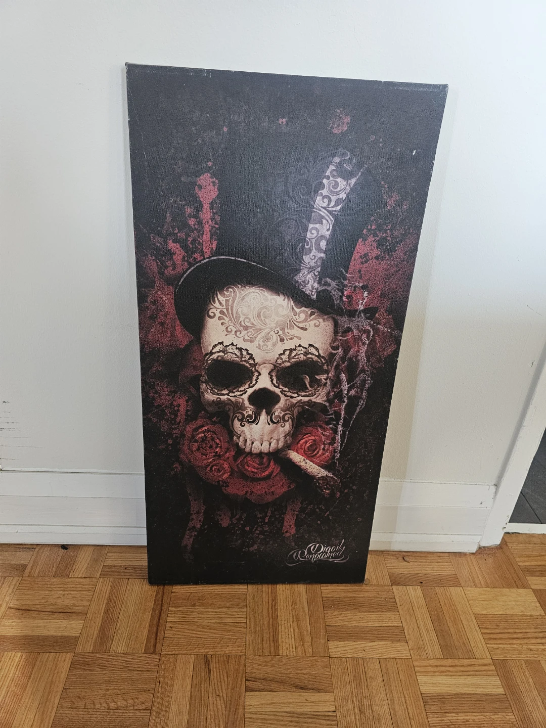 Dia de los Muertos Skull Canvas Wall Art