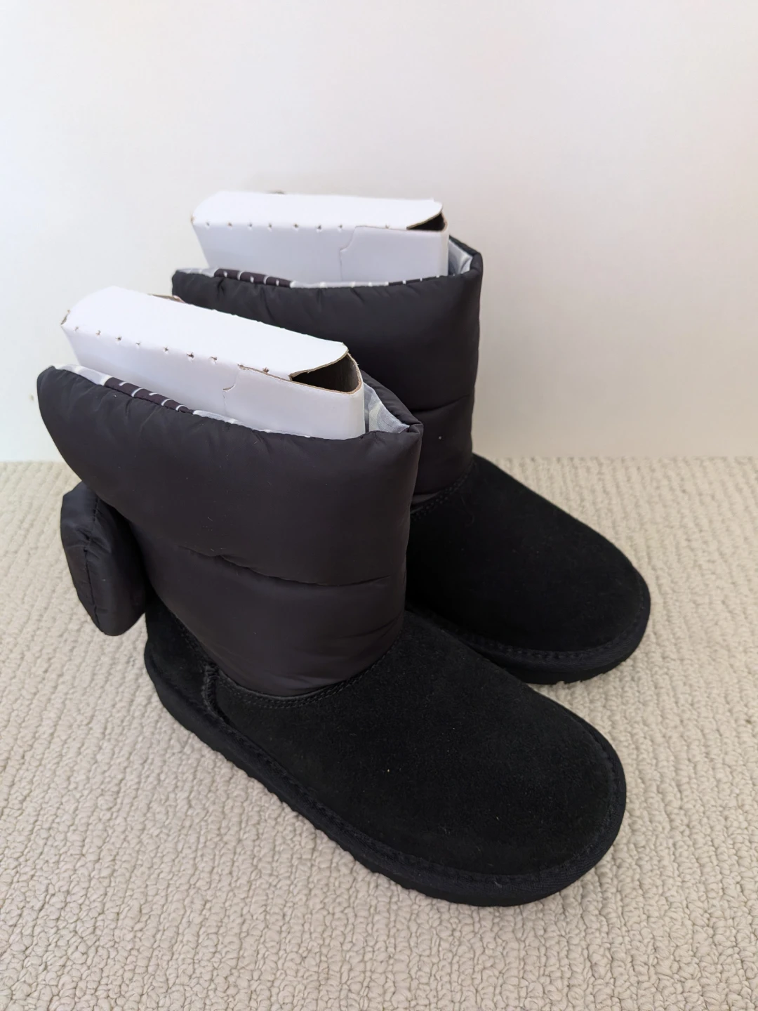 UGG Kids Black Bow Winter Boots - Size 13