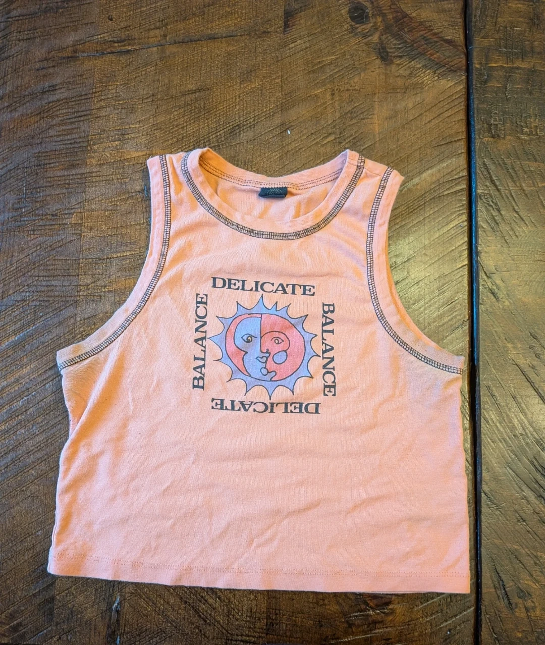 Peach Graphic Tank Top - Size L