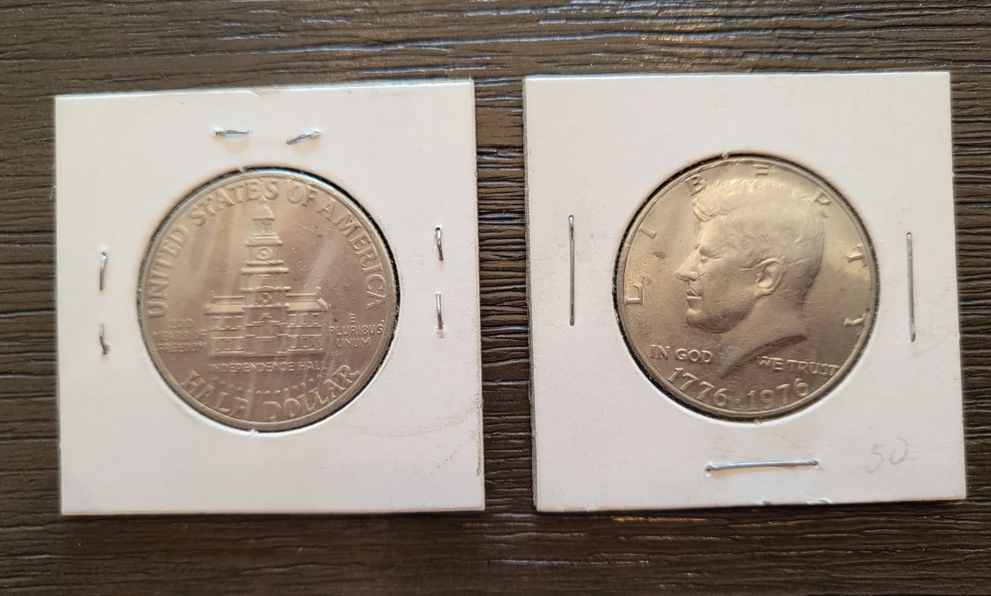 Vintage United States 1776-1976 Kennedy Half Dollar Coins