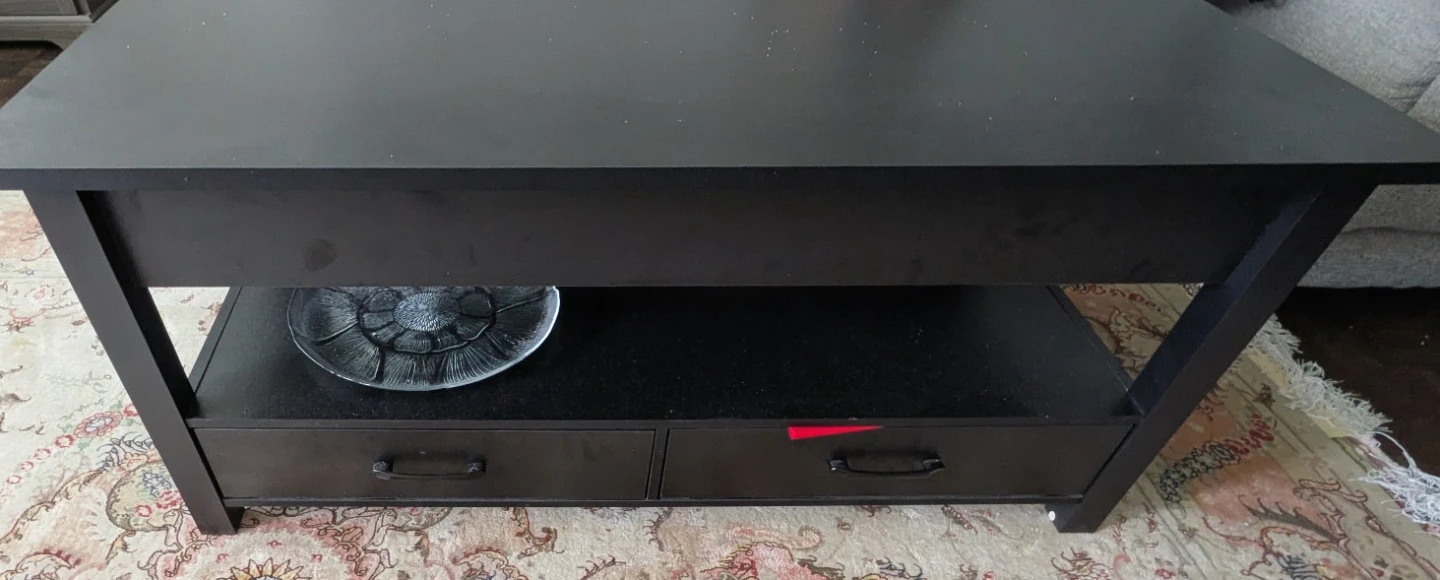 Black Coffee Table with Storage - photo 4