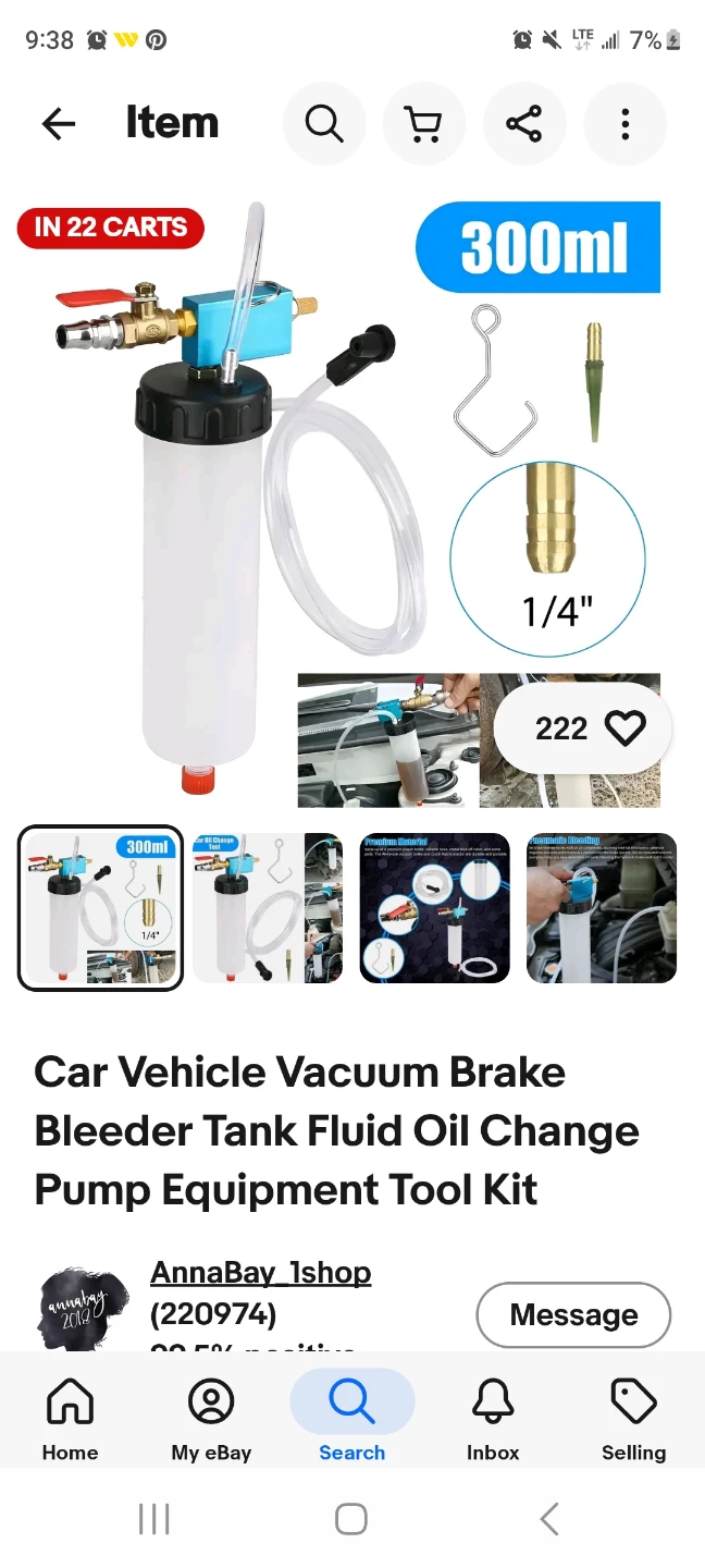 Car Vacuum Brake Bleeder Tank Fluid Oil Change Pump Kit 300ml