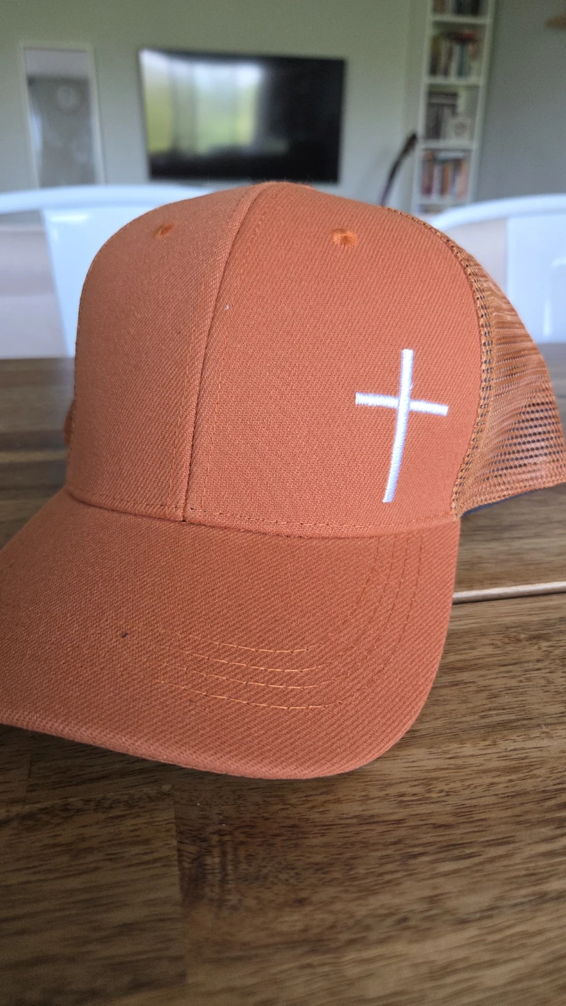 Cross Embroidered Trucker Hat Cap with Mesh Back *new