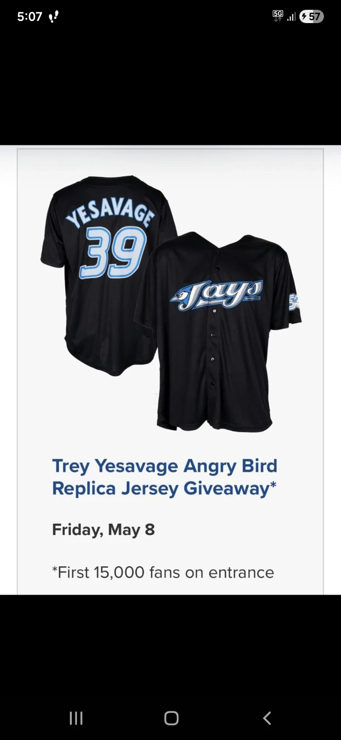 Trey Yesavage Toronto Blue Jays Replica Jersey #39