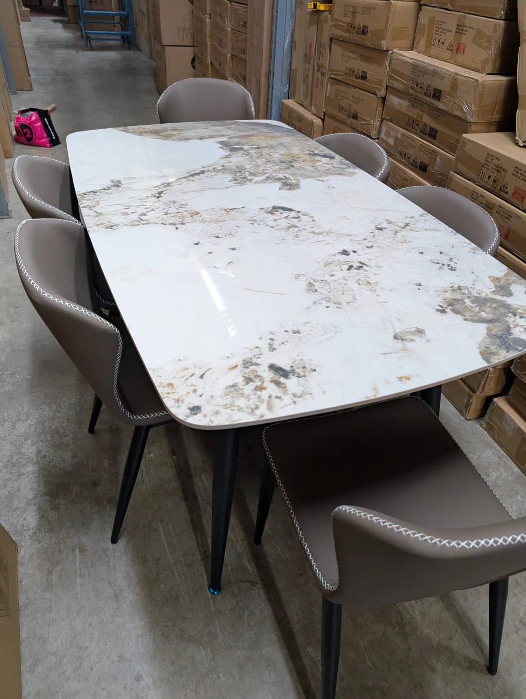 Marble Dining Table with 6 Chairs - photo 3