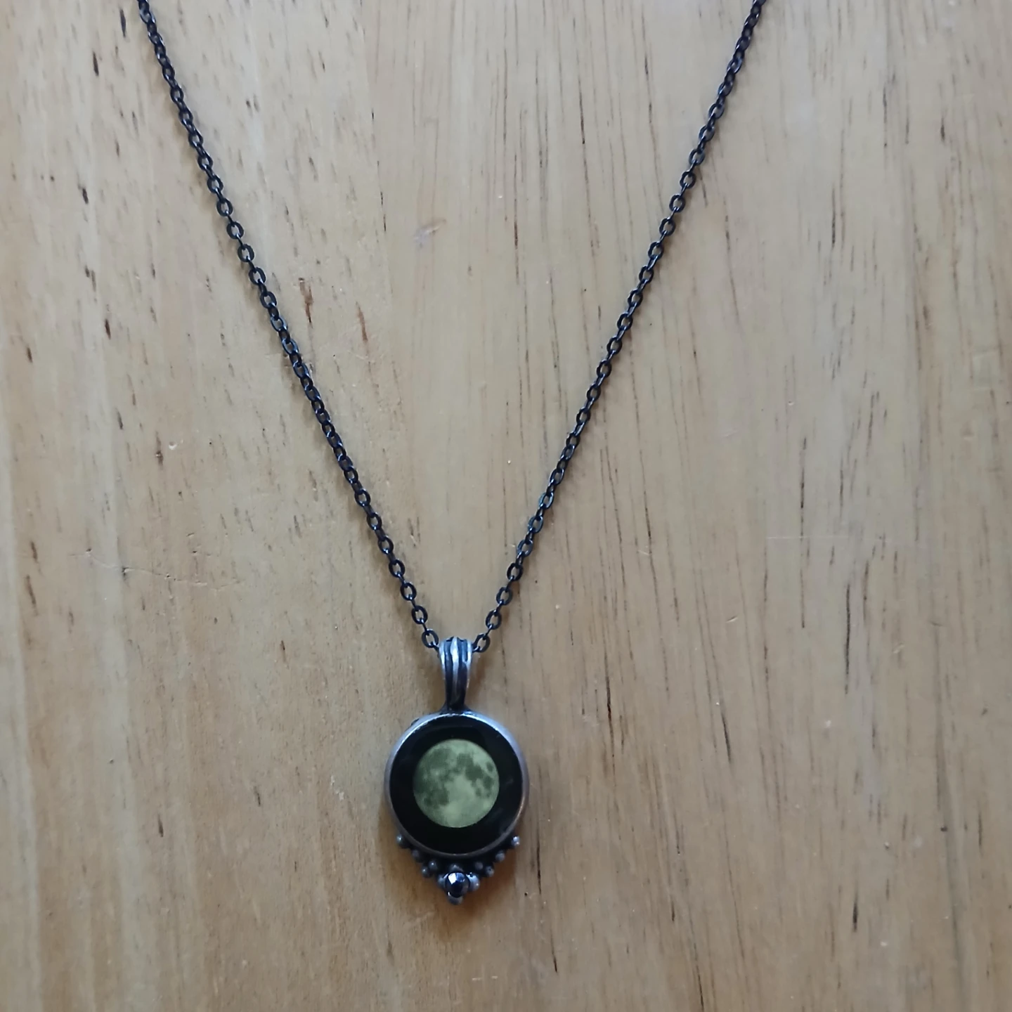 Glow in the Dark Moon Pendant Necklace