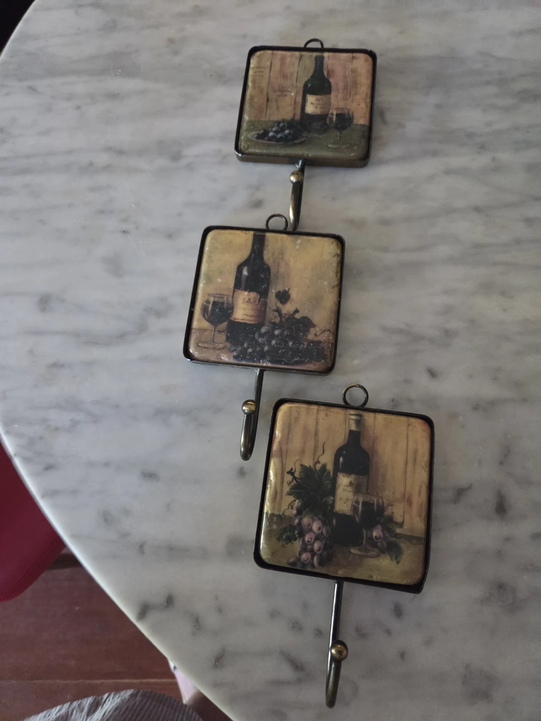 Set of 3 Wall Hooks with Wine Theme - photo 5