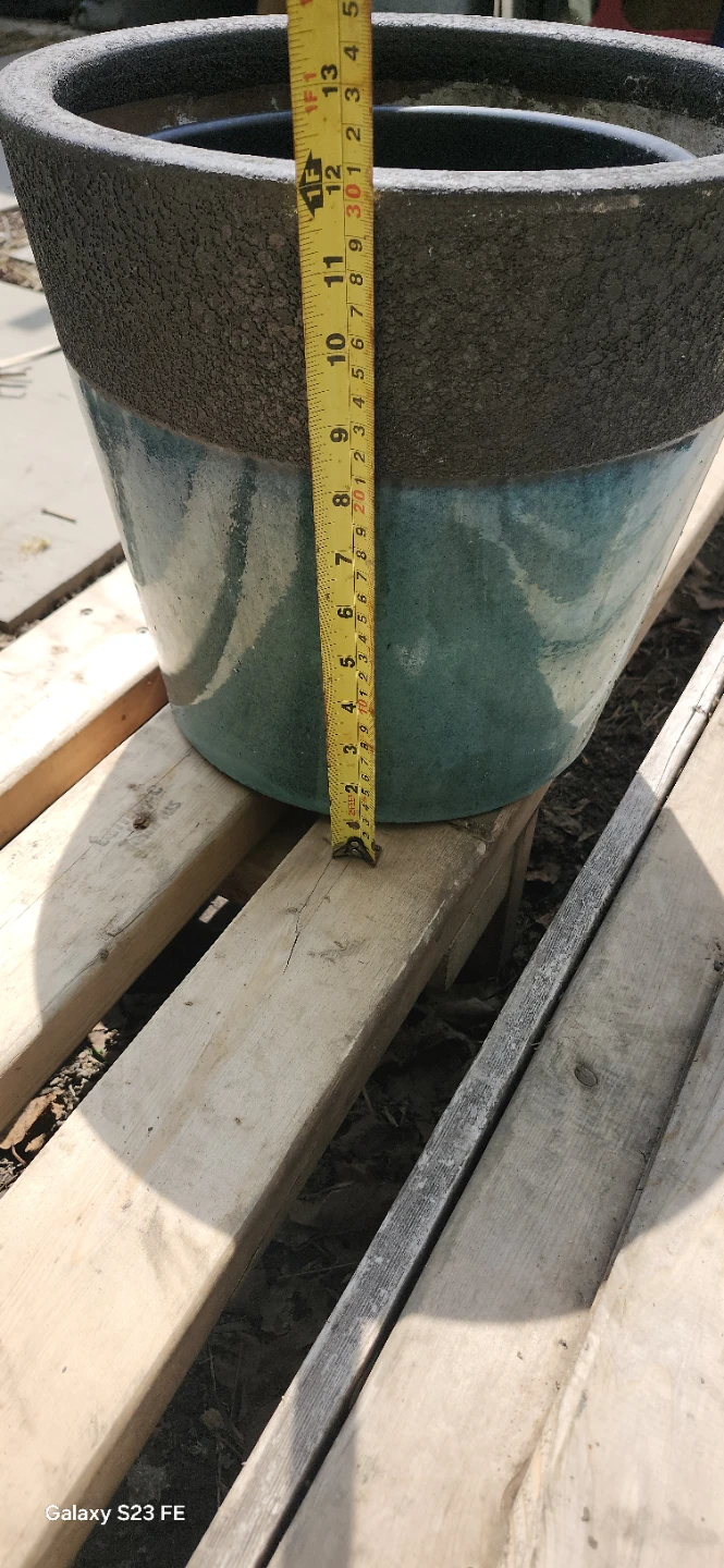 Large Teal and Black Textured Planter Pot - photo 4