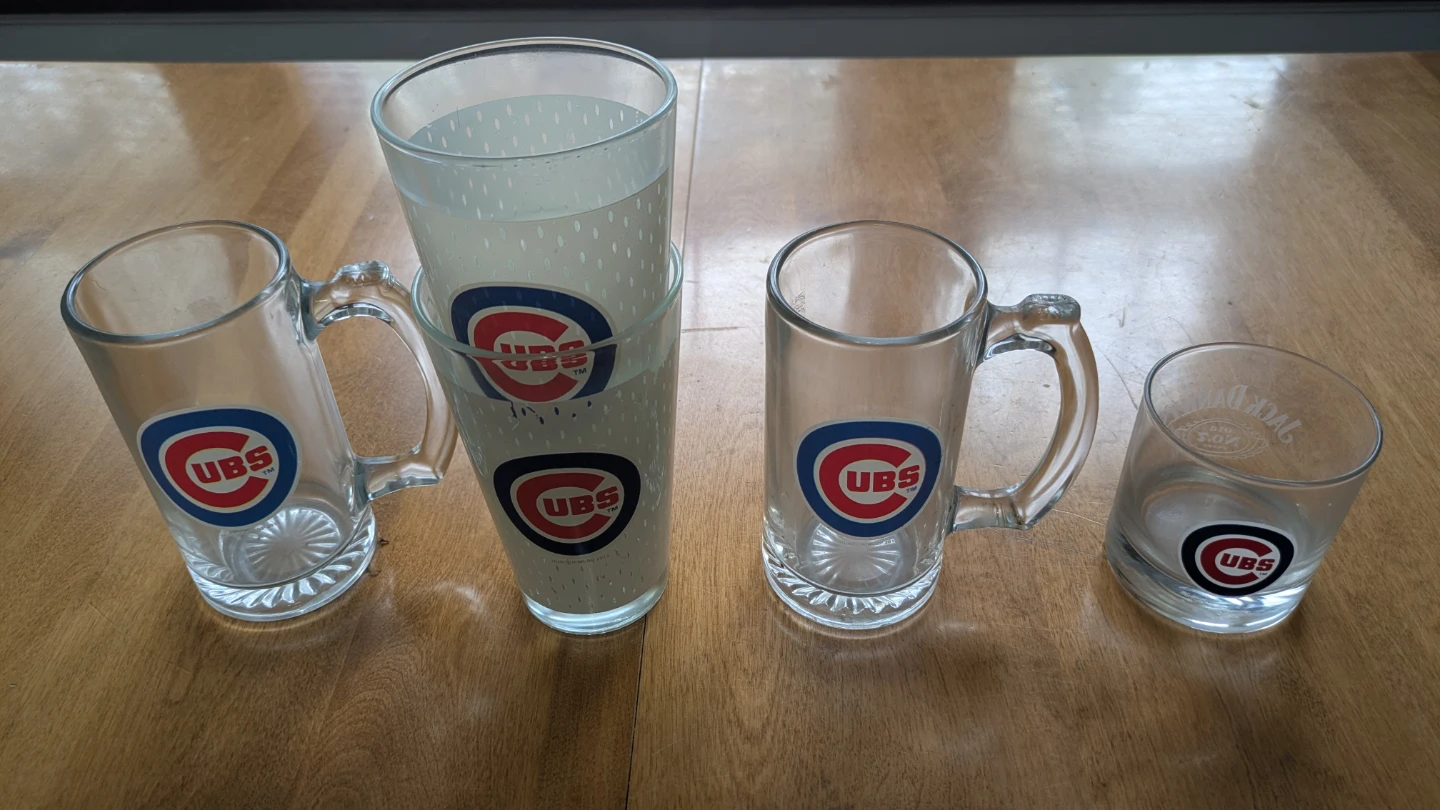 Chicago Cubs fan Glassware Set