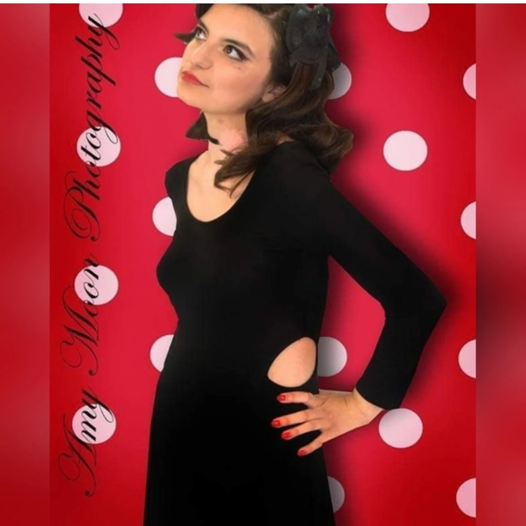 Black Cutout Long Sleeve Dress - photo 2