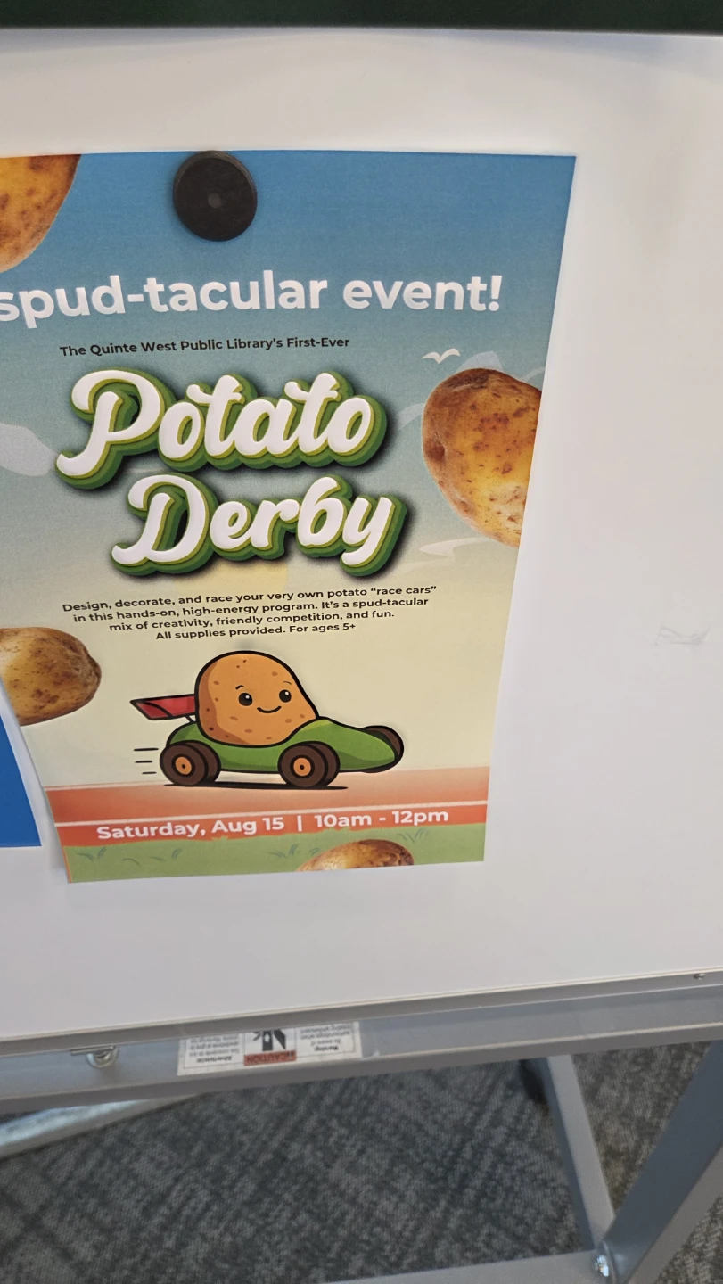 Quinte West Public Library Potato Derby August 15th