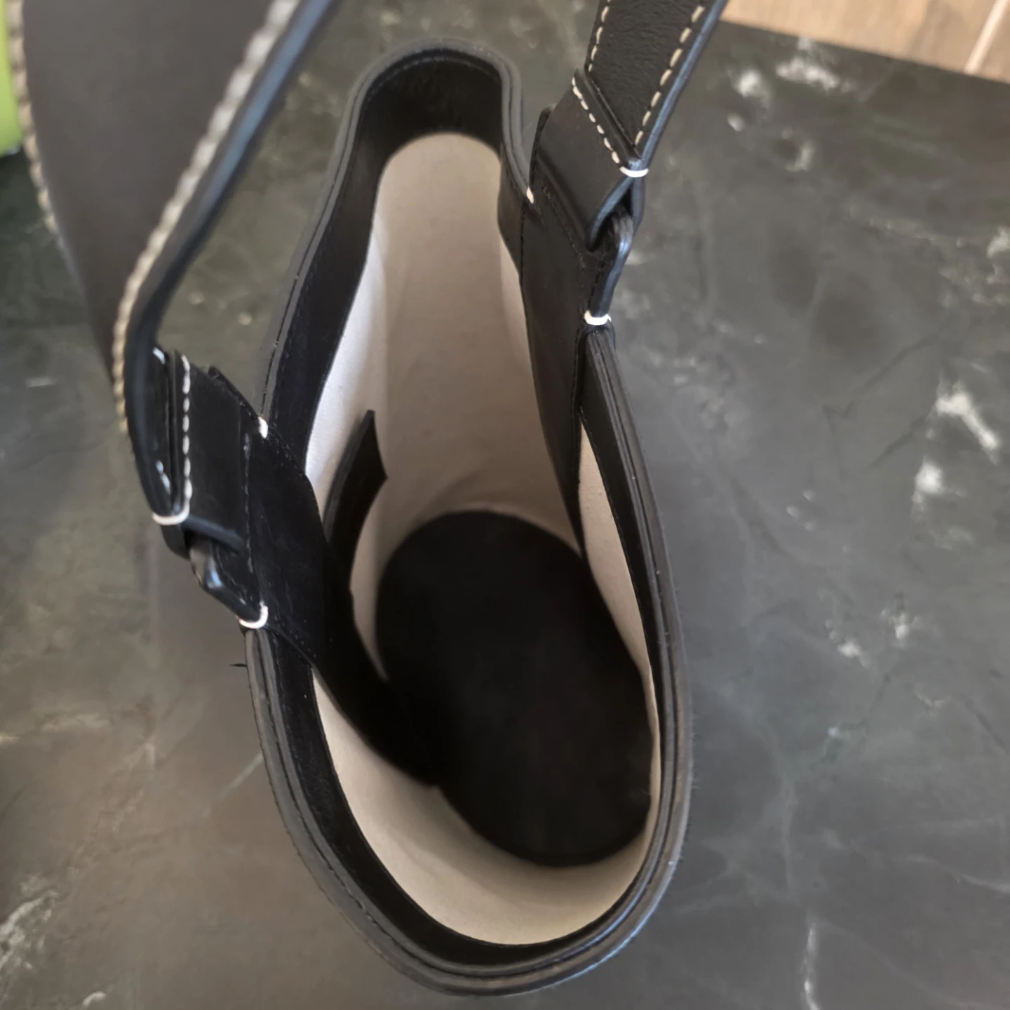 Vince Black Suede Bucket Bag with Leather Trim - photo 4