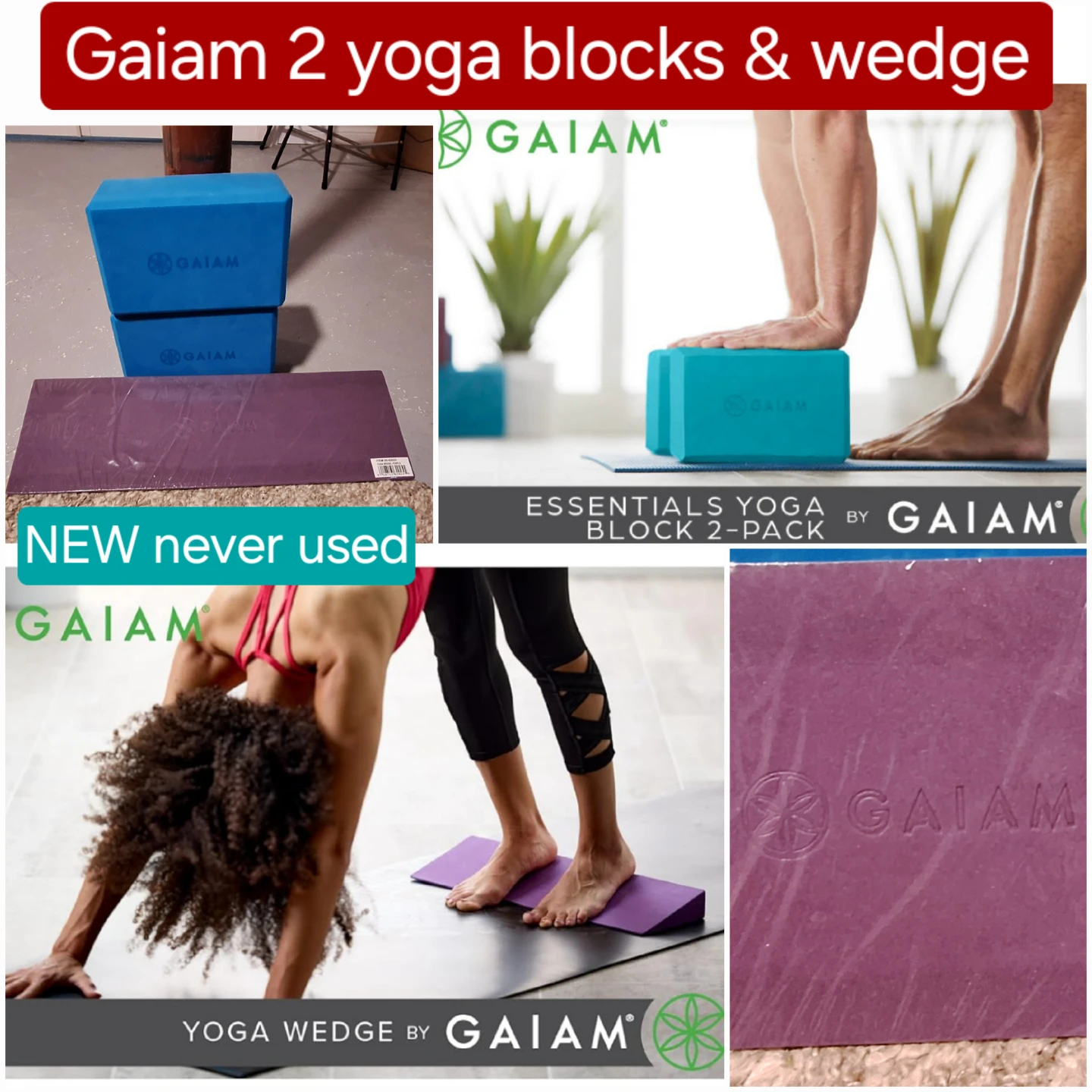 Gaiam Yoga Blocks & Wedge - NEW - stability and balance