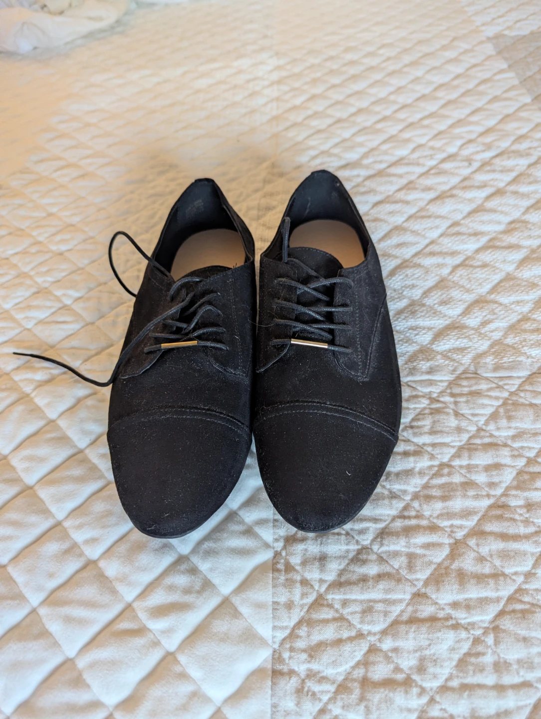 US11 ALDO Black Faux Suede Oxford Shoes