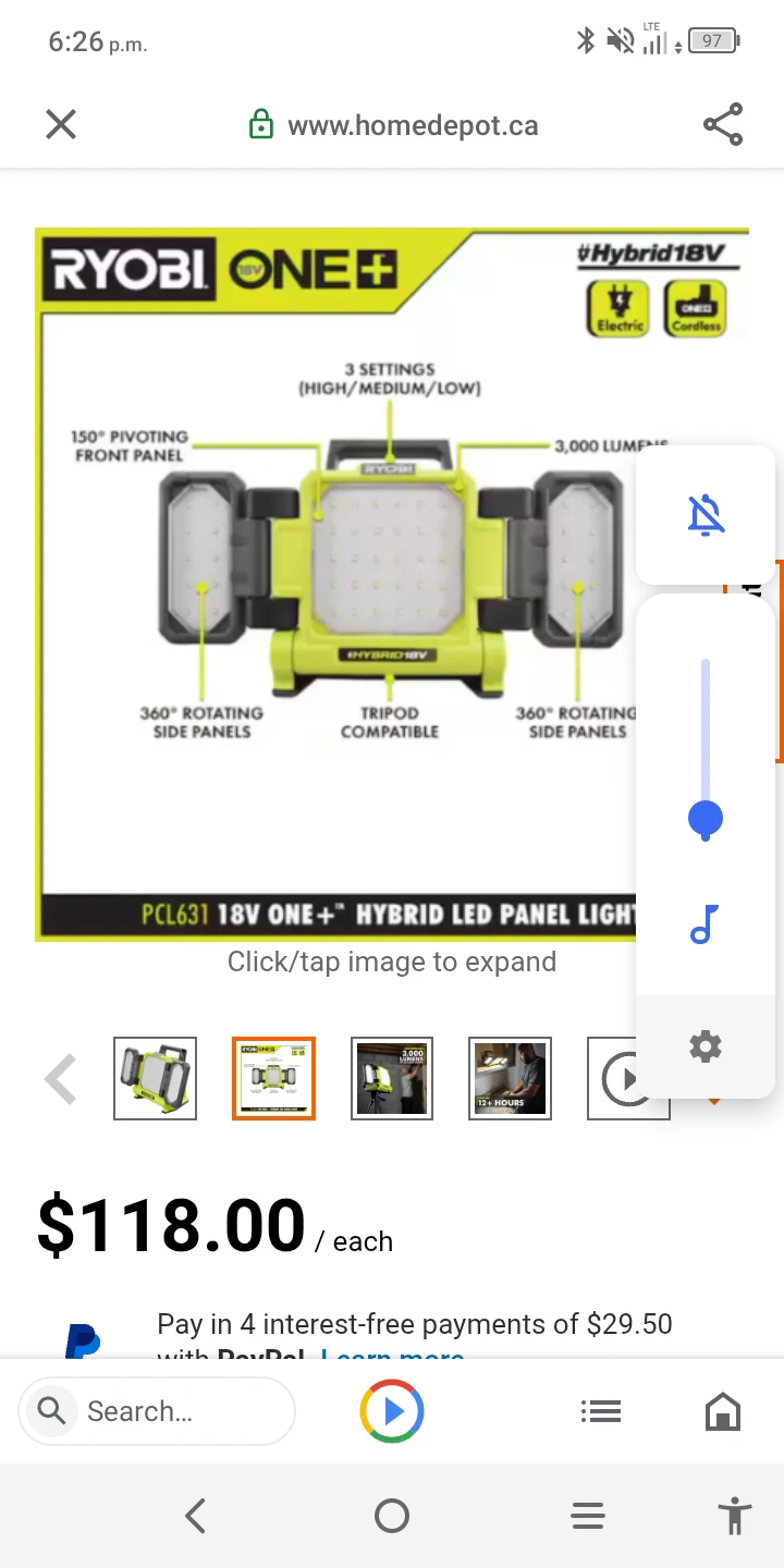 Ryobi ONE+ Hybrid 18V LED Panel Light PCL631 - photo 2