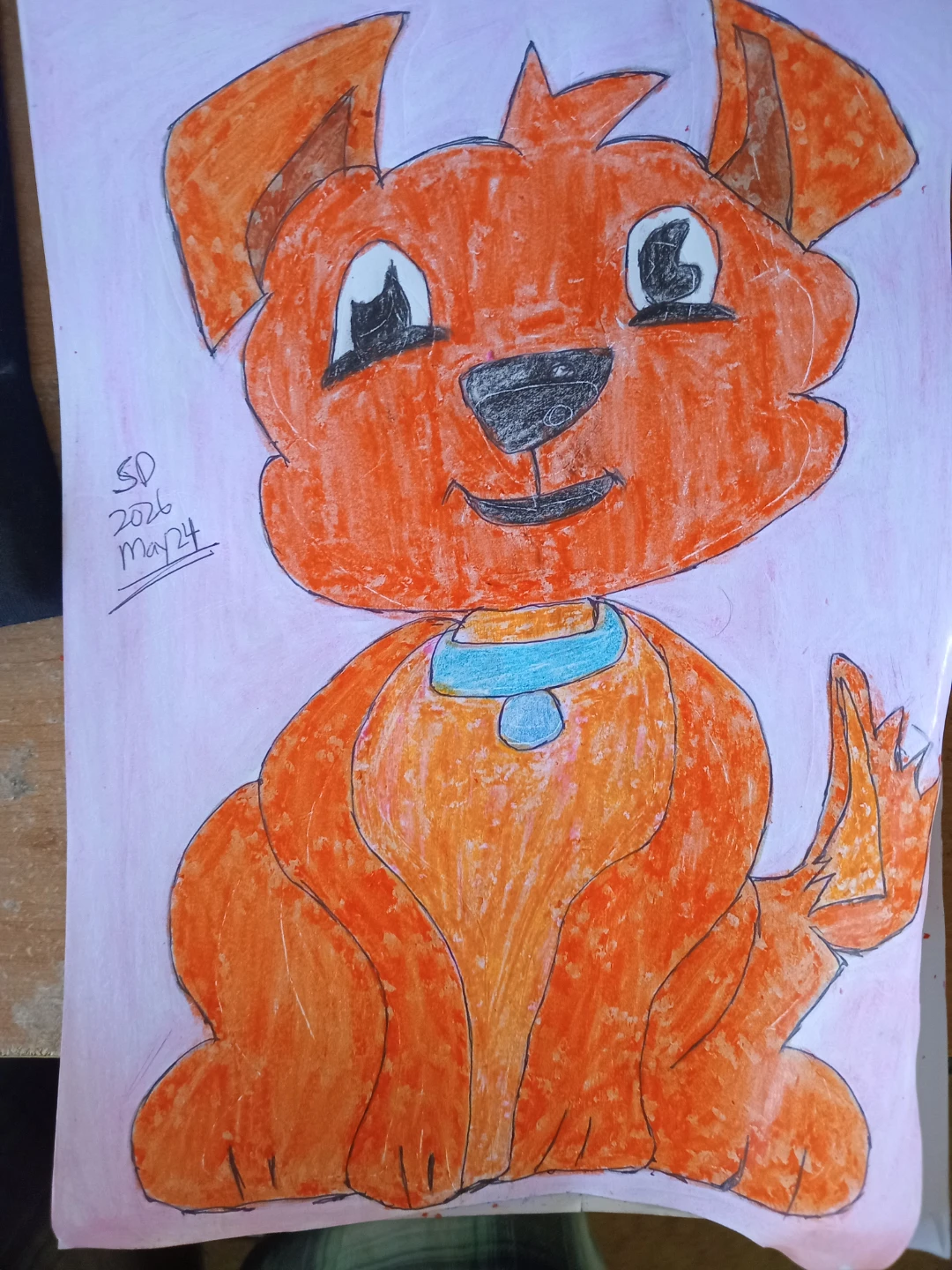 Drawing of Orange Dog by Custom Artist Sherwin - photo 2
