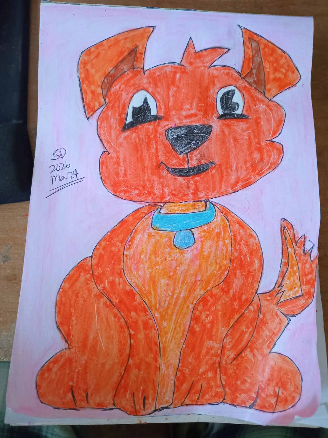 Drawing of Orange Dog by Custom Artist Sherwin - photo 3