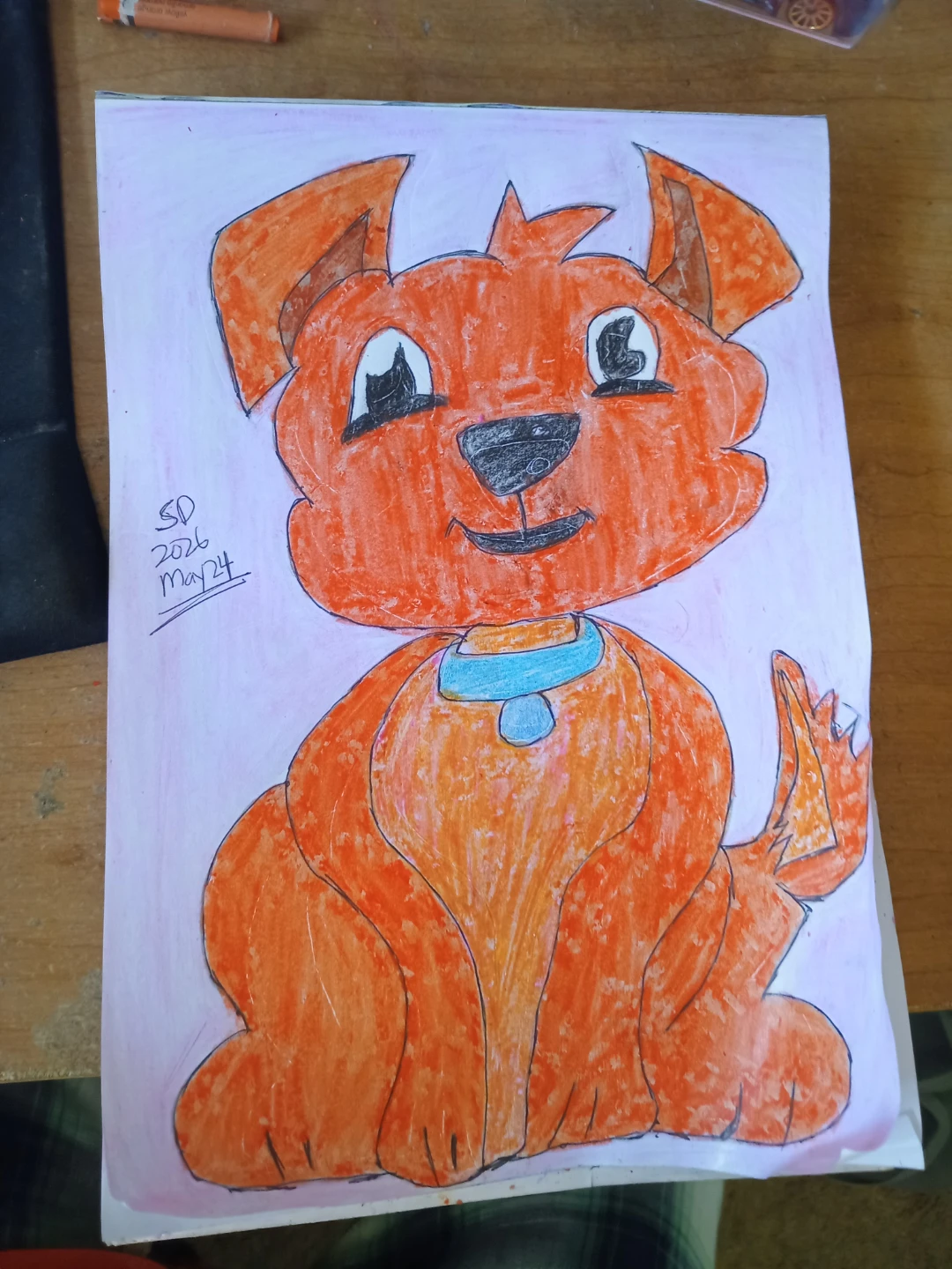 Drawing of Orange Dog by Custom Artist Sherwin - photo 4