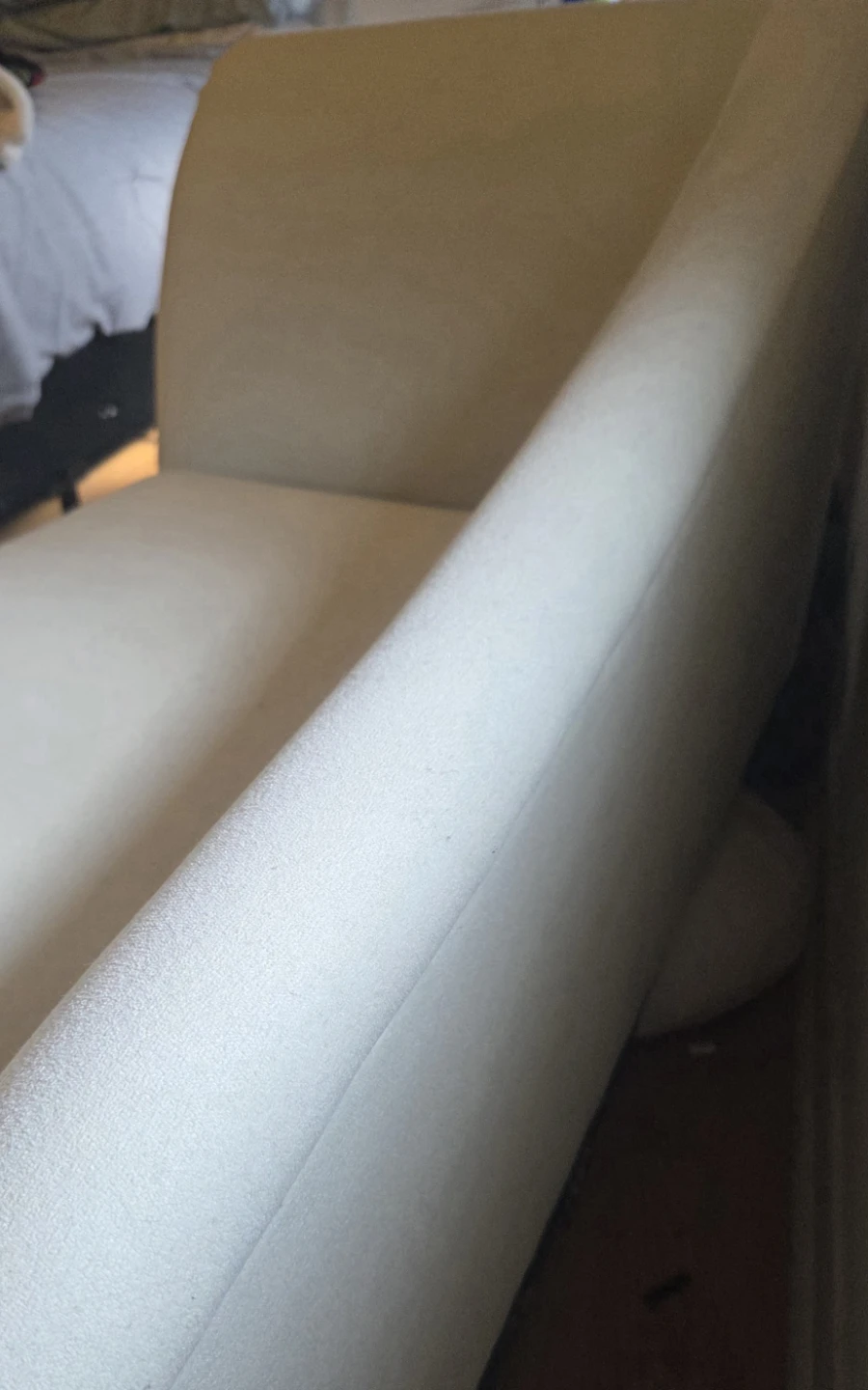 Cream Chaise Lounge with Ornate Metal Legs - photo 5