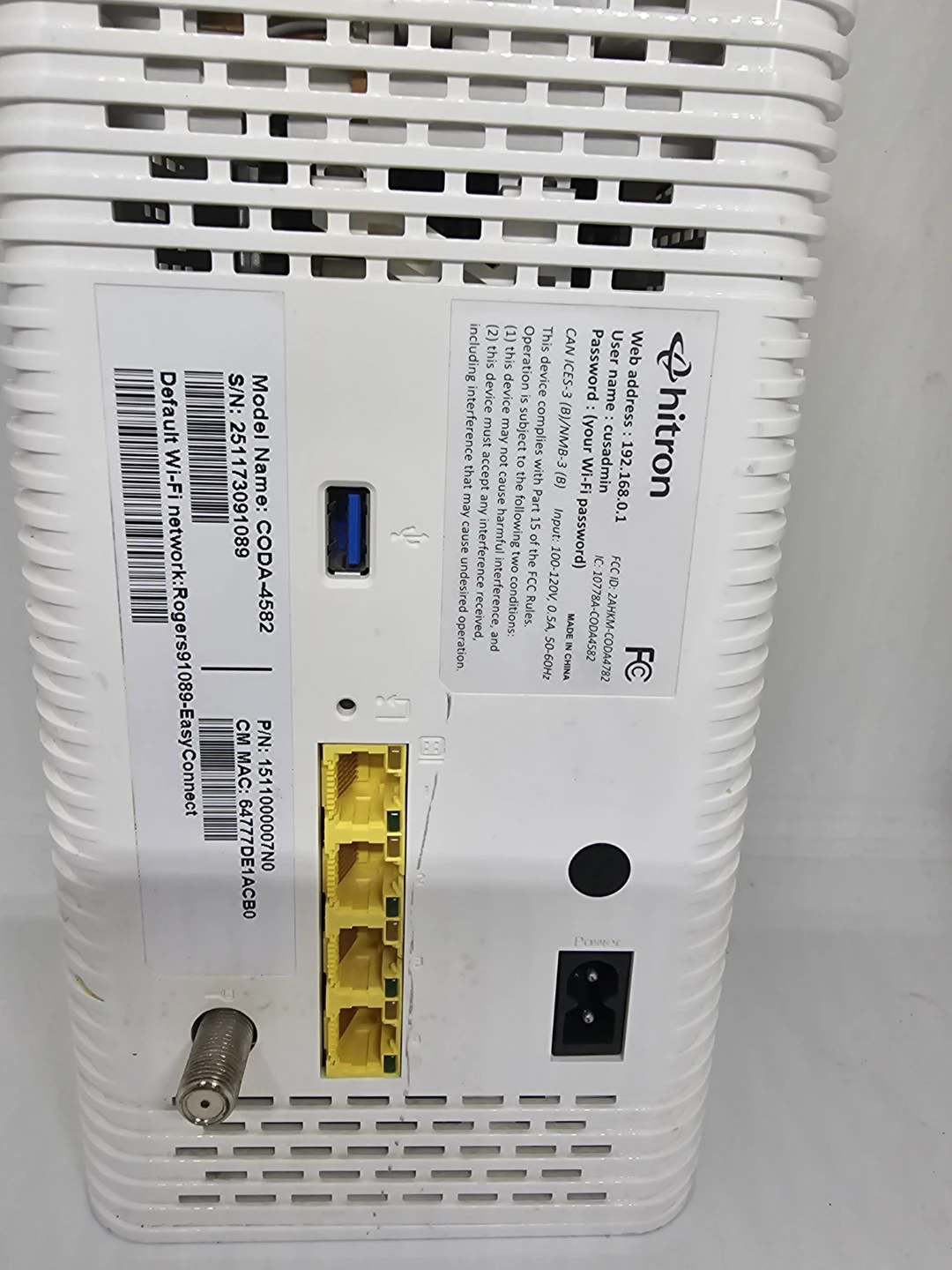 Hitron CODA-4582 Wi-Fi Network Router - photo 2