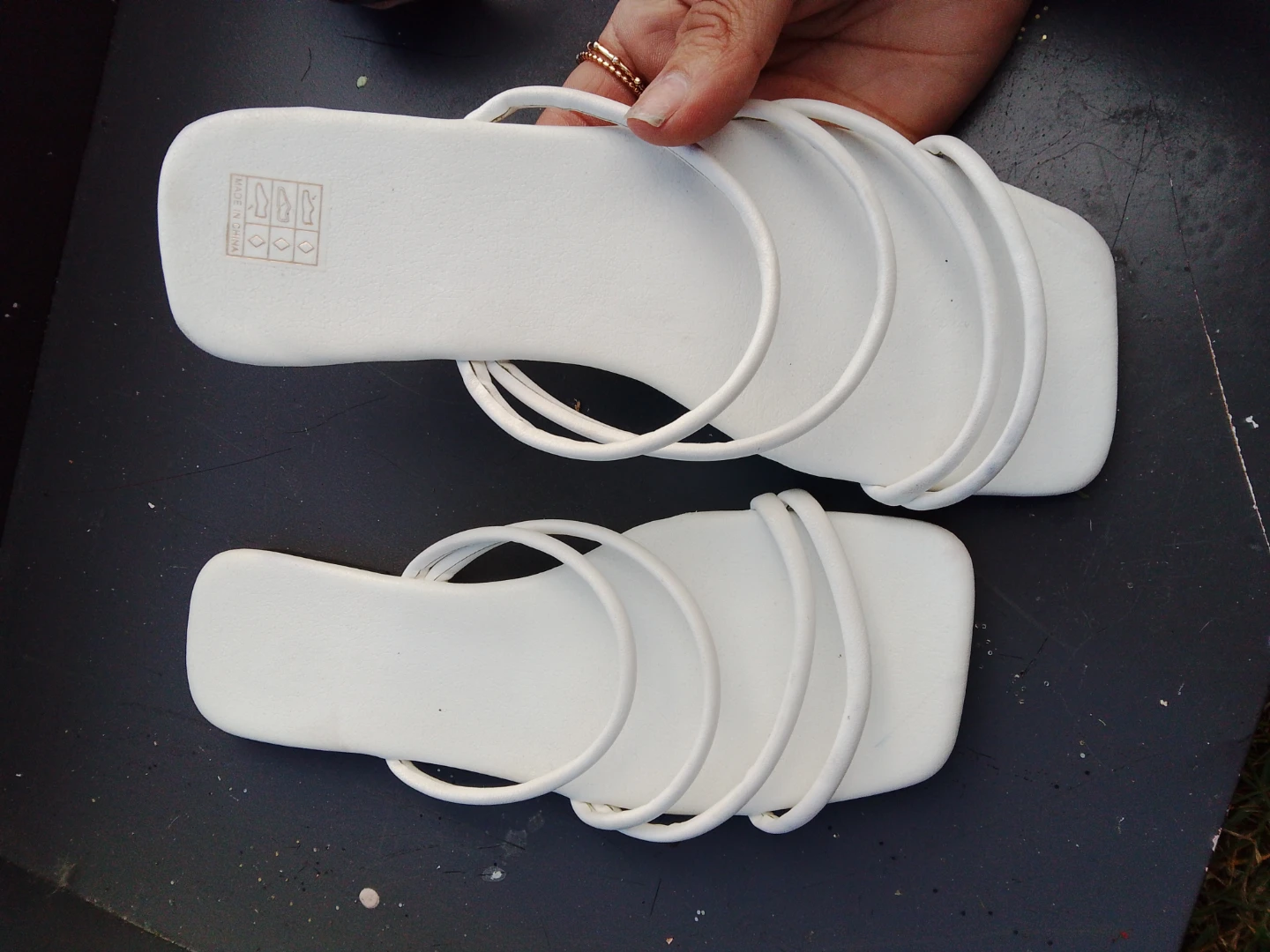 White Flat Sandals
